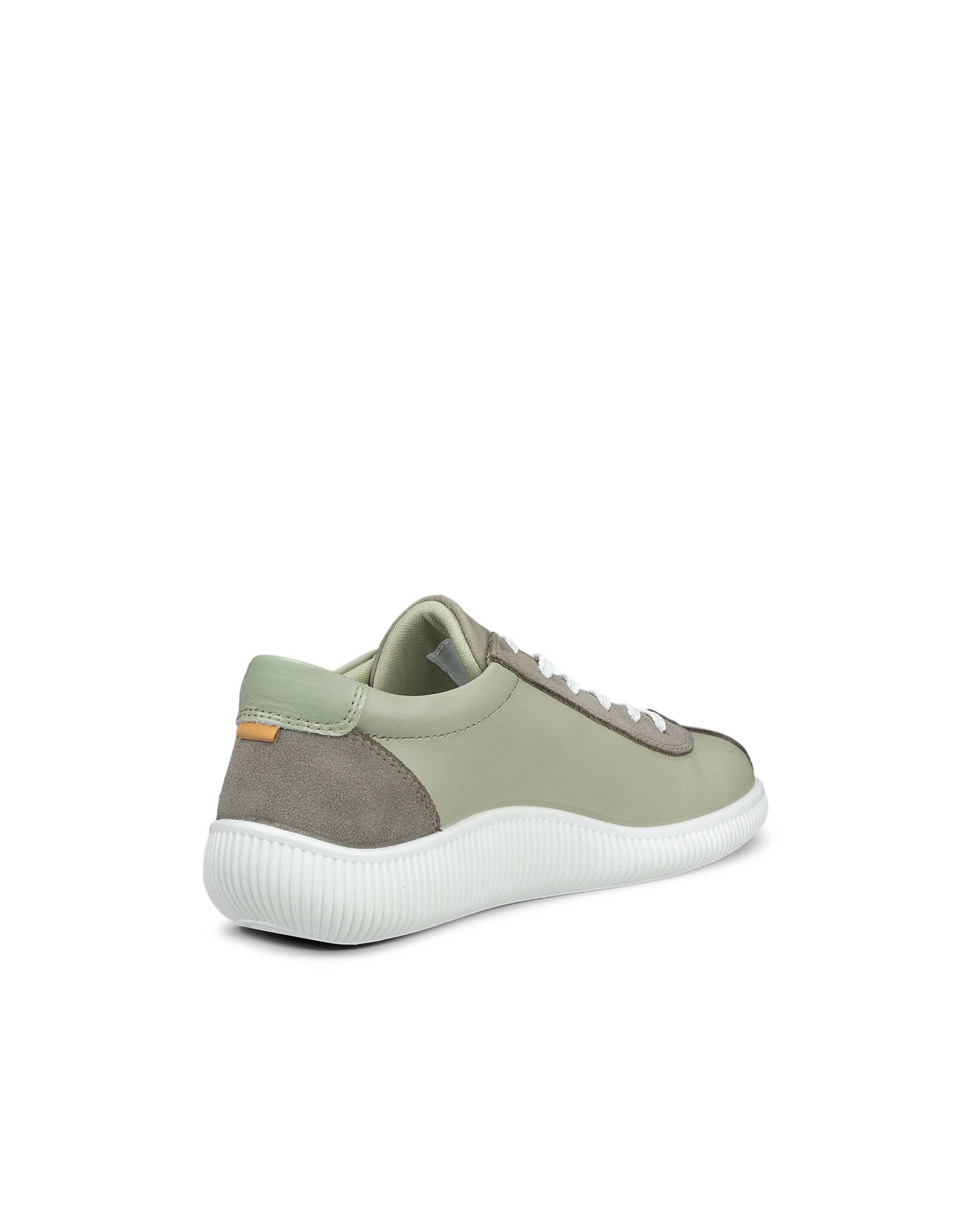 Women's ECCO® Soft Zero Leather Sneaker - Green - Back