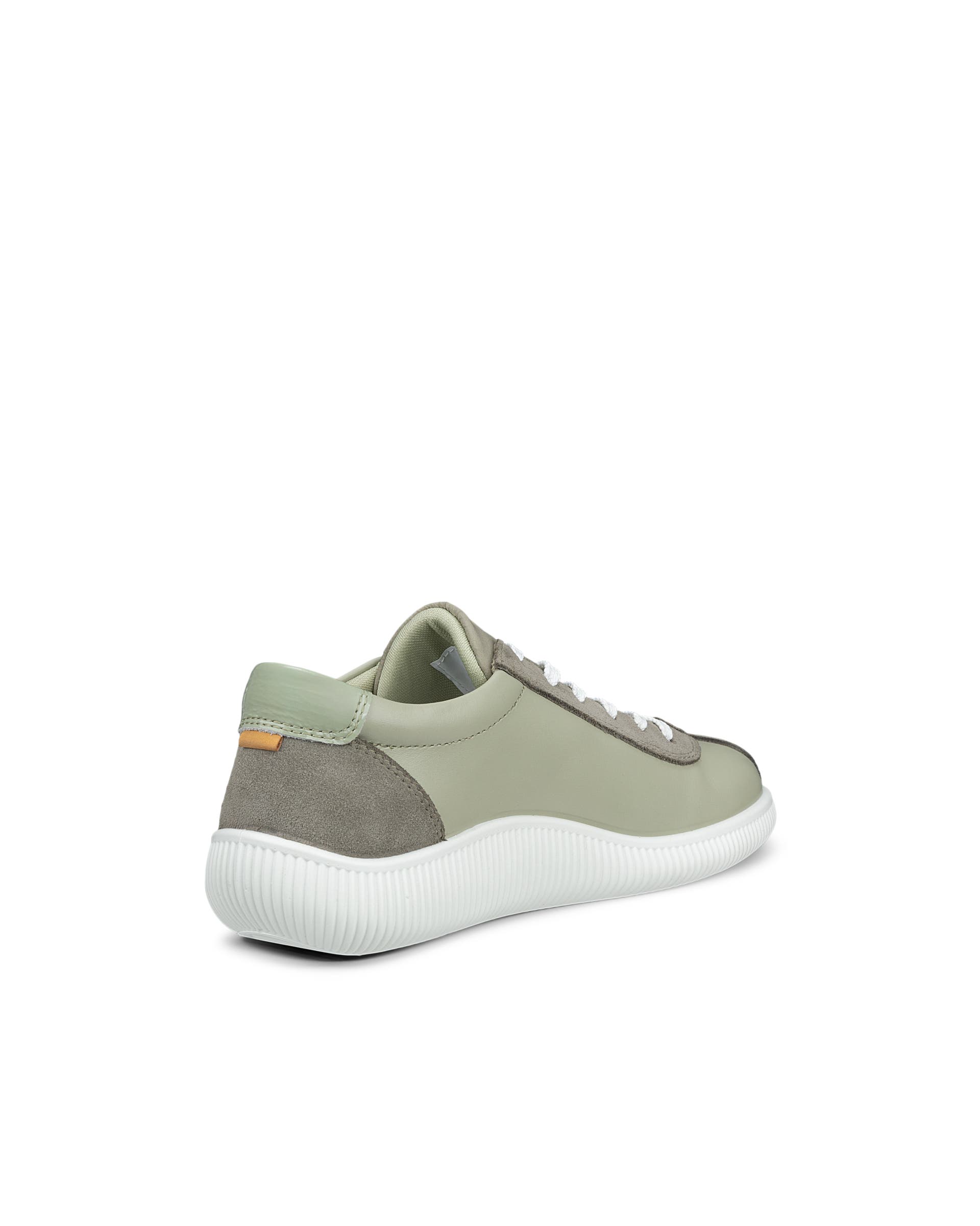 Women's ECCO® Soft Zero Leather Sneaker - Green - Back