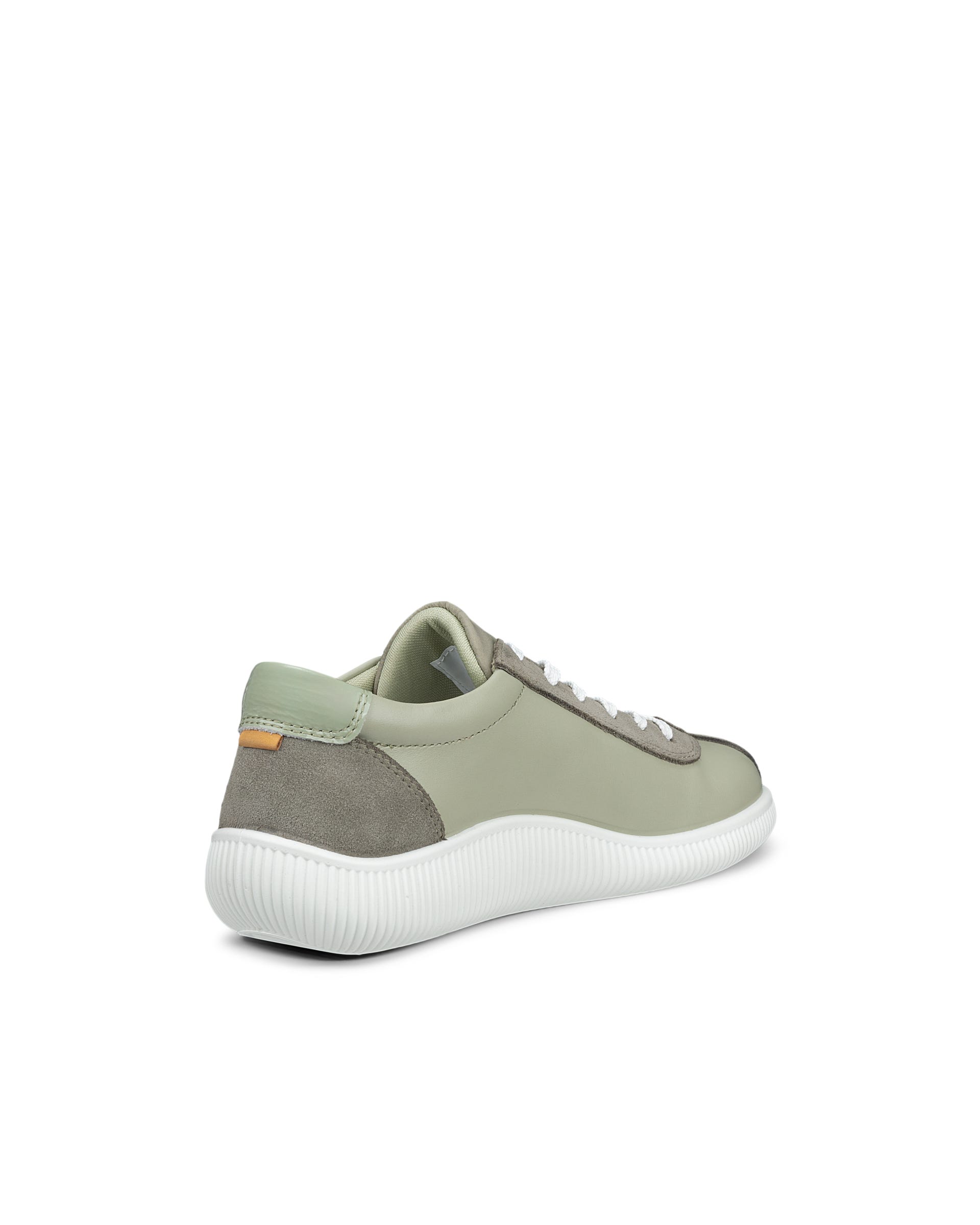 Women's ECCO® Soft Zero Leather Sneaker - Green - Back
