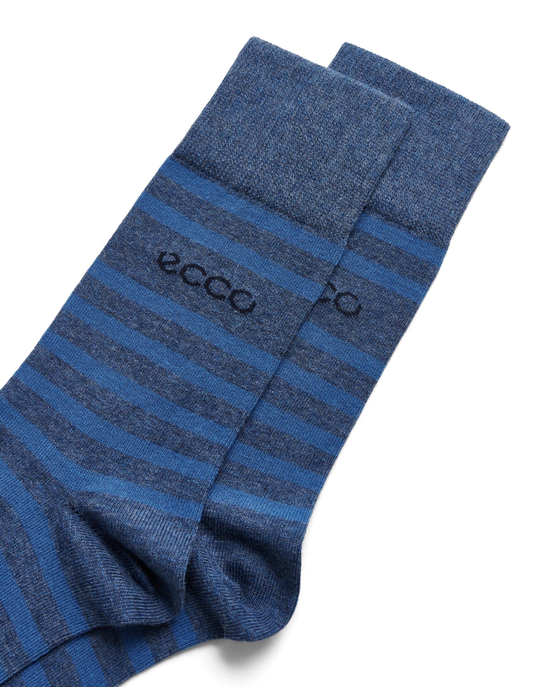 Men's ECCO® Classic Stripe Mid-Cut Socks - Blue - Detail-1