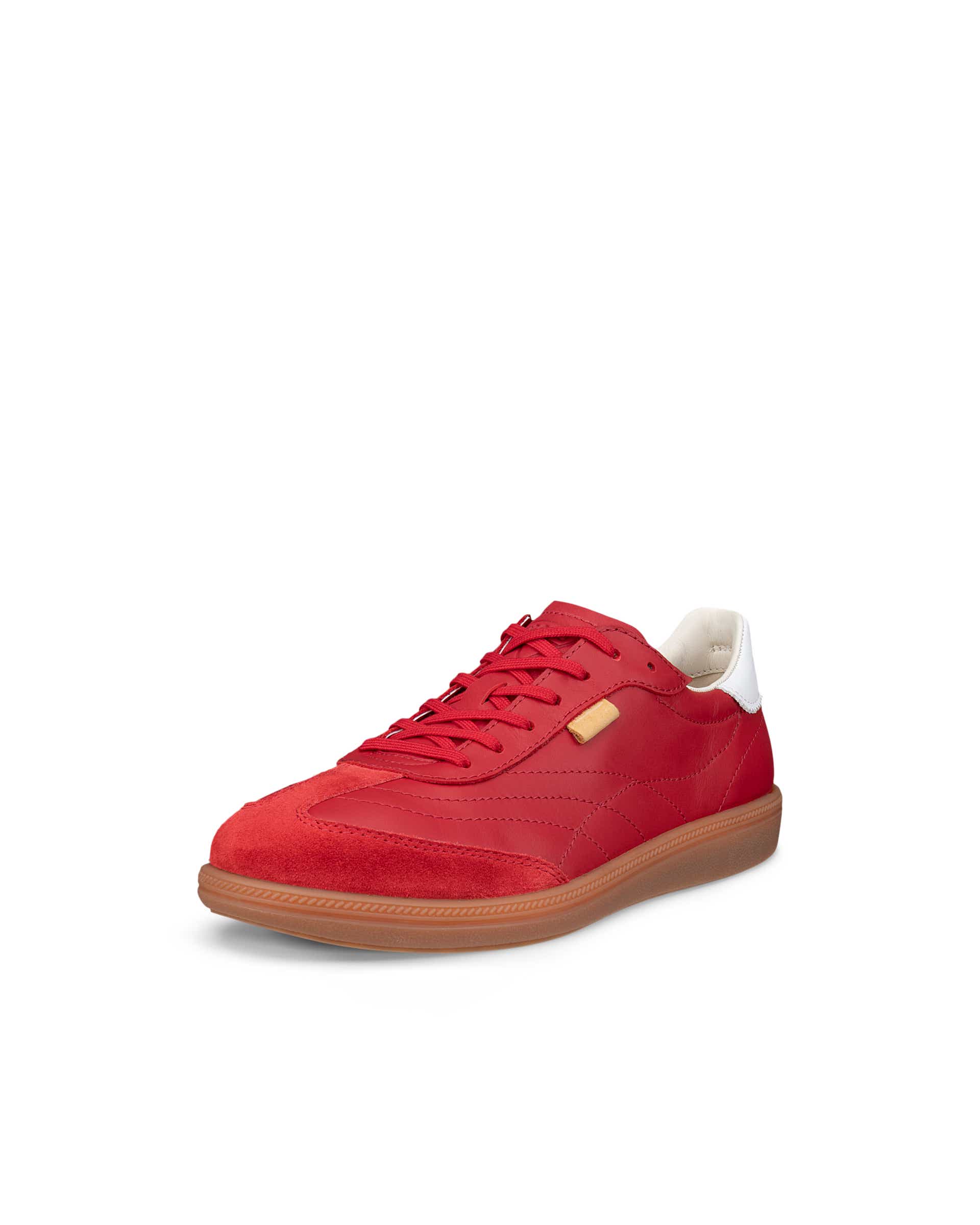 Women's ECCO® Soft 11 Leather Lace-Up Sneaker - Red - Main