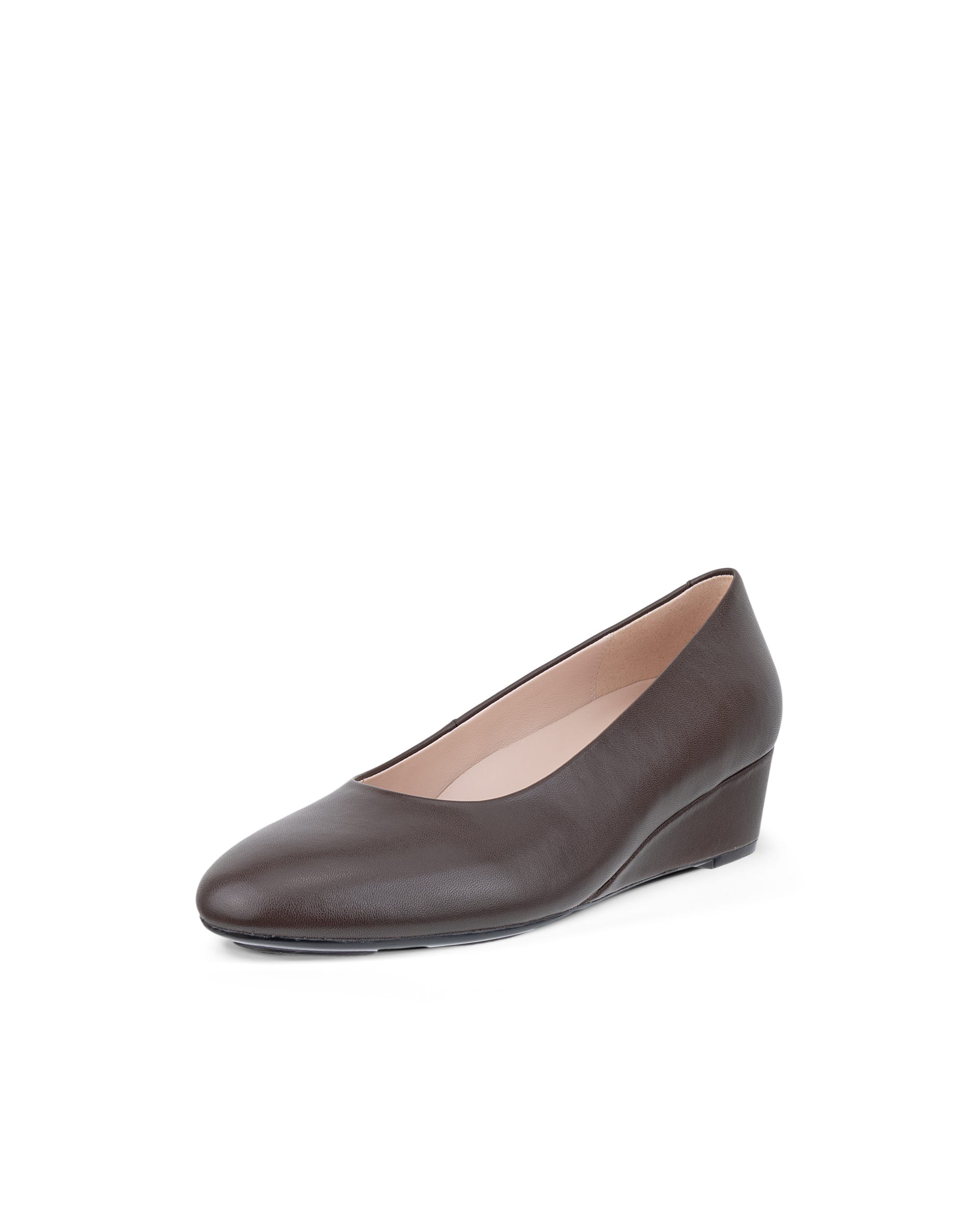 ECCO® ELEVATE WEDGE escarpins en cuir à talon carré pour femme - Brun - Outside