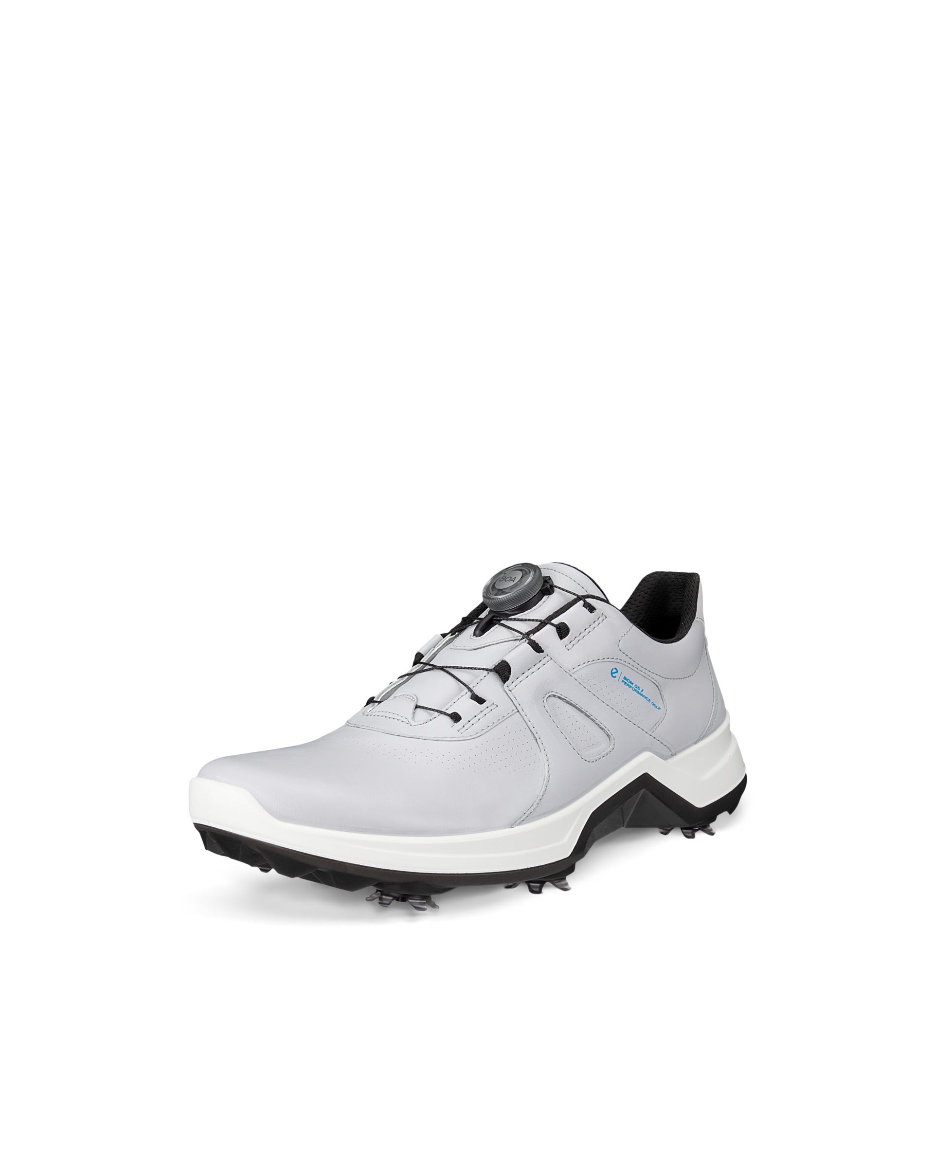 Men's ECCO® Golf Biom G5 BOA Leather Cleated Waterproof Golf Shoe - Gray - Outside