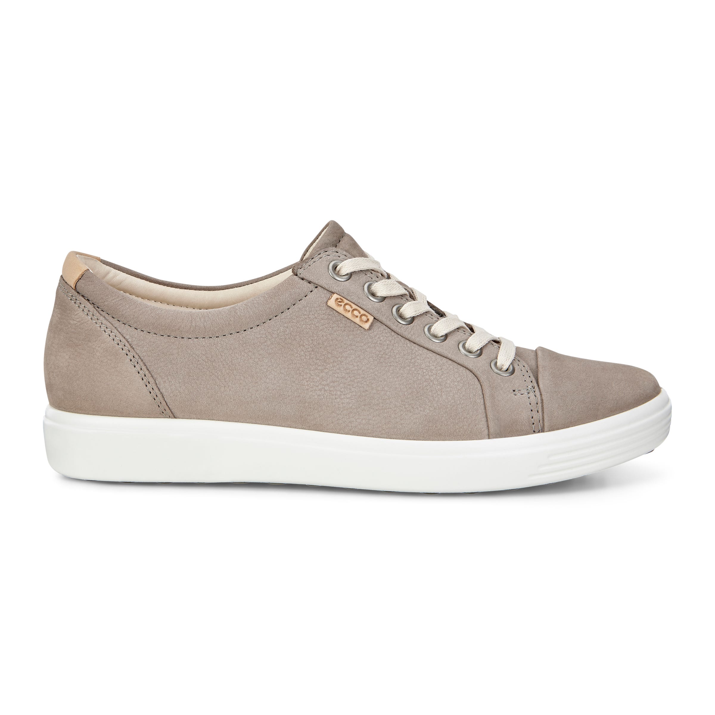 Women's ECCO® Soft 7 Leather Sneaker - Grey - Outside