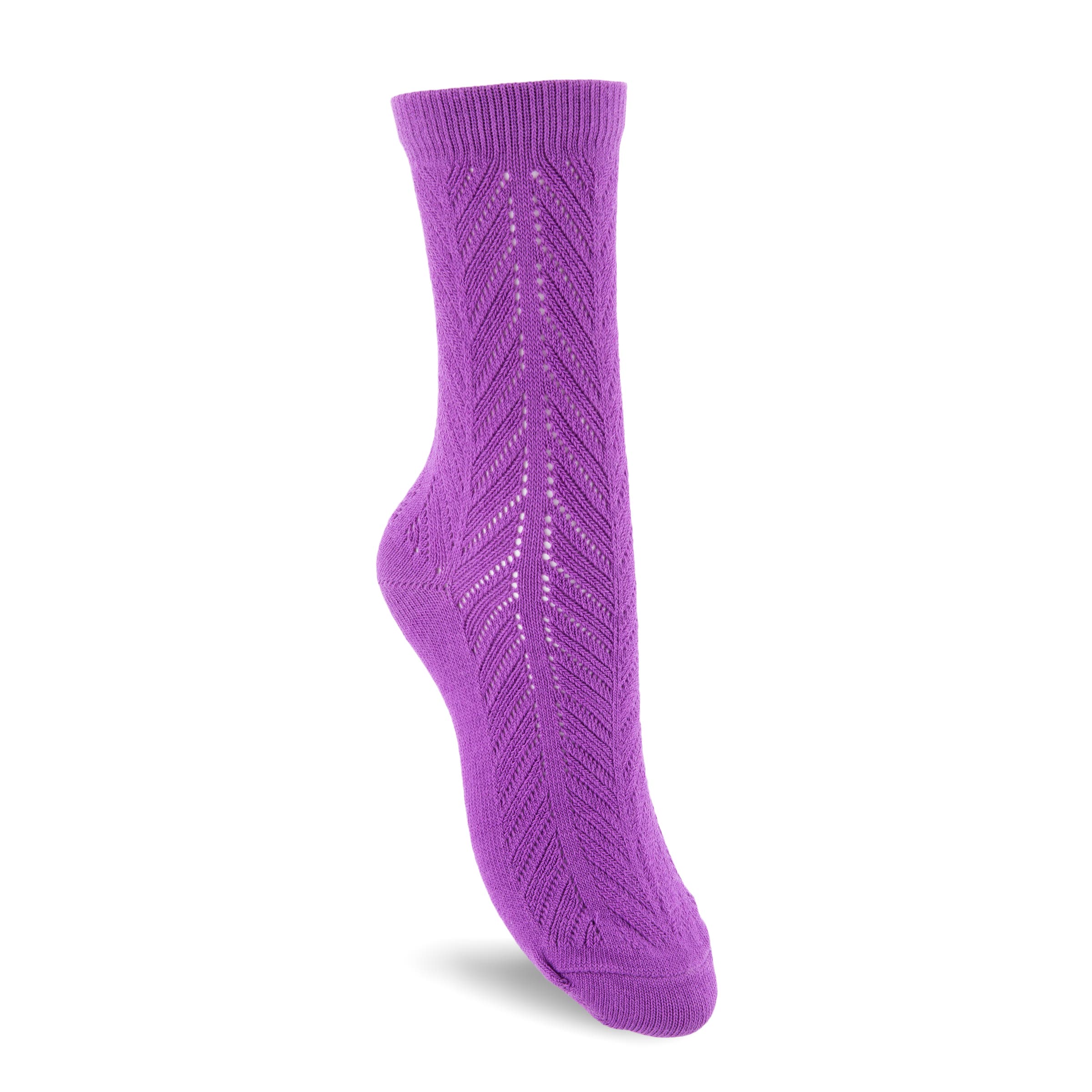 Women's ECCO® Herringbone Crew Socks - Purple - Main