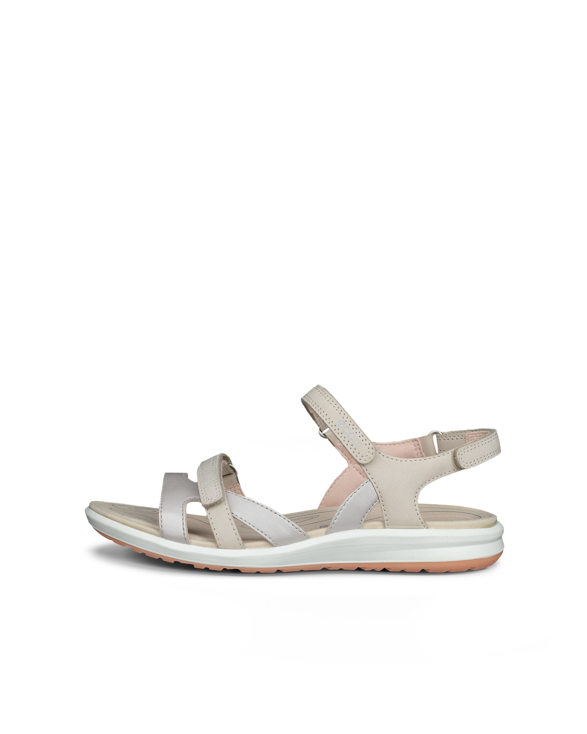 Women's ECCO® Cruise II Nubuck Flat Sandal - Grey - Outside