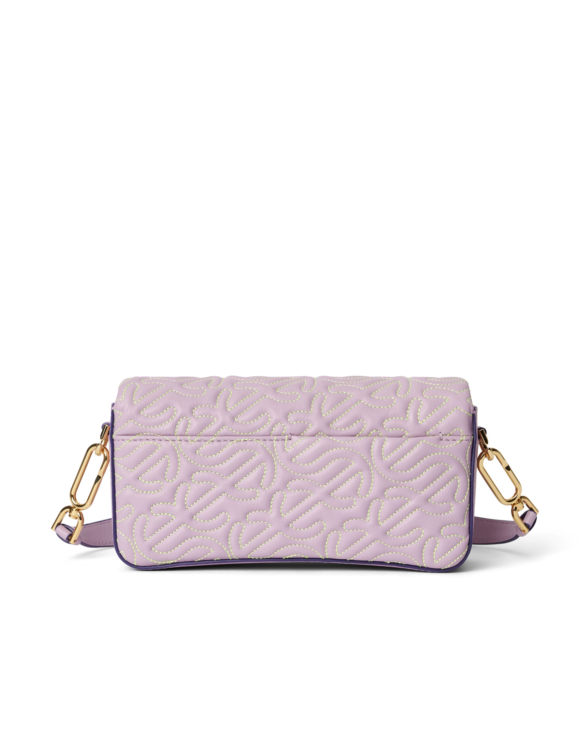 ECCO Pinch Small Quilted Wave レザーショルダーバッグ - パープル - Back