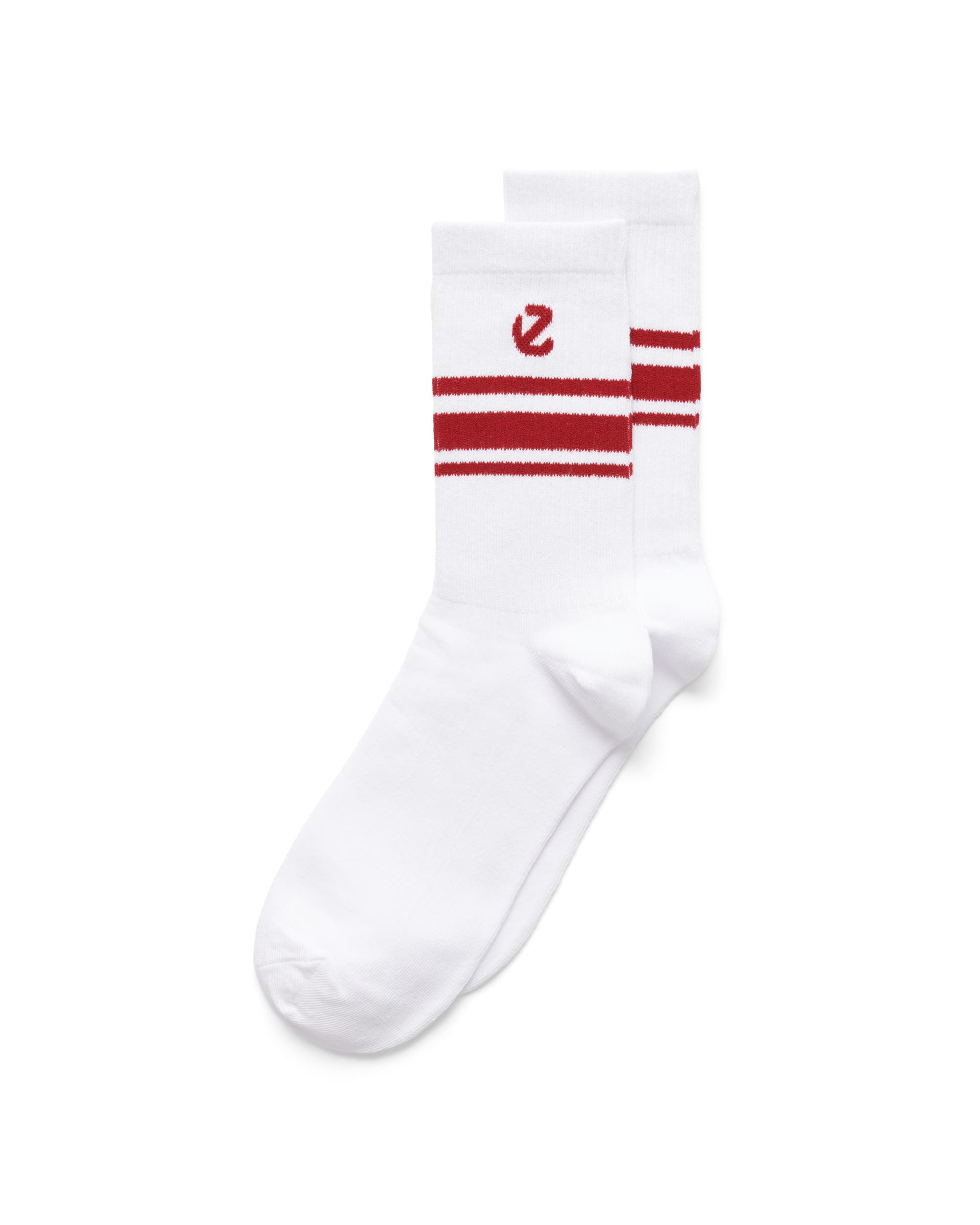 Unisex ECCO® Retro Mid-Cut Socks (2-Pack) - White - Detail-2