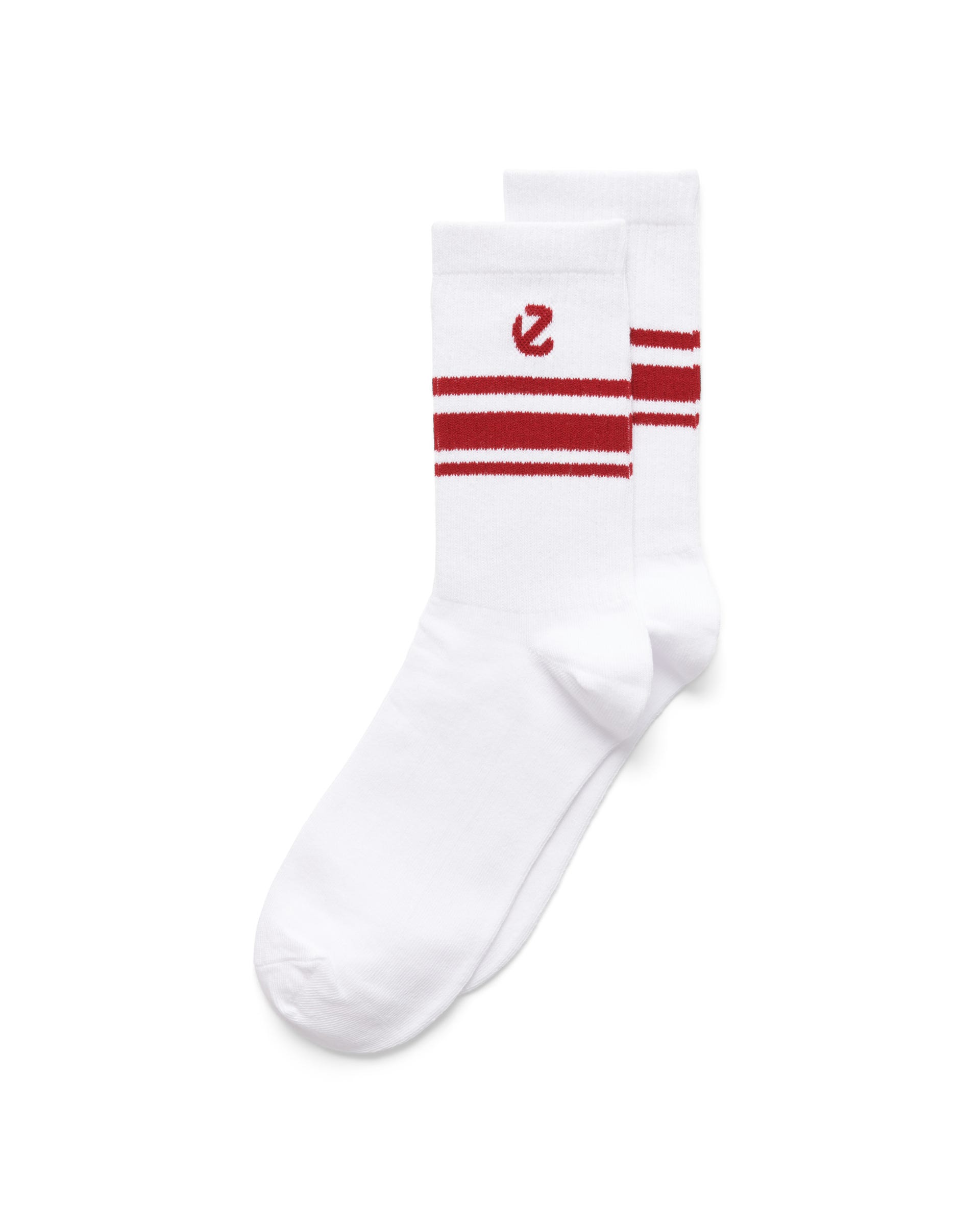Unisex ECCO® Retro Mid-Cut Socks (2-Pack) - White - Detail-2