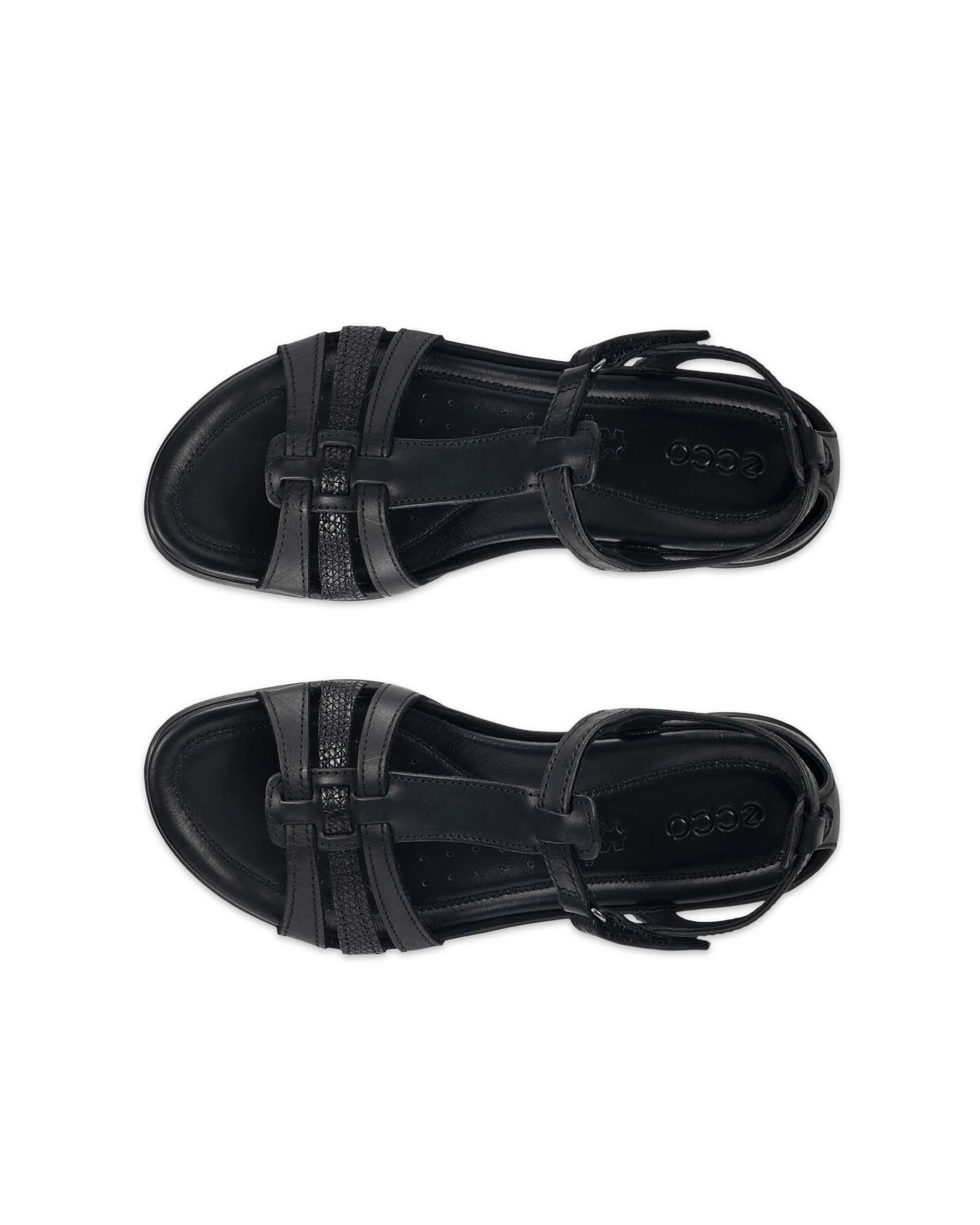 Ženski usnjeni sandali s paščkom v obliki črke T ECCO® Flash - Črna - Top left pair