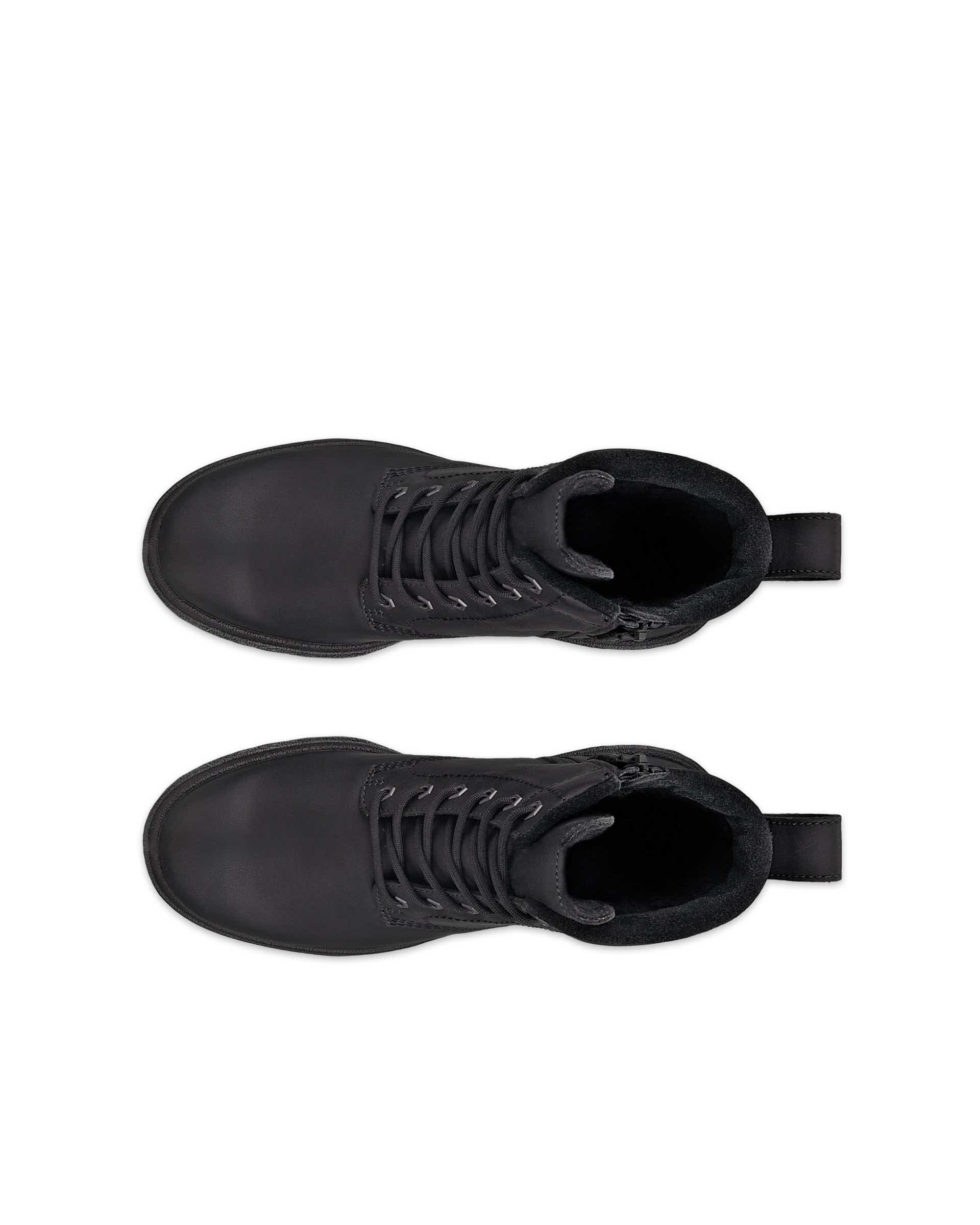 Botas de piel con cordones ECCO® Grainer para mujer - Negro - Top left pair