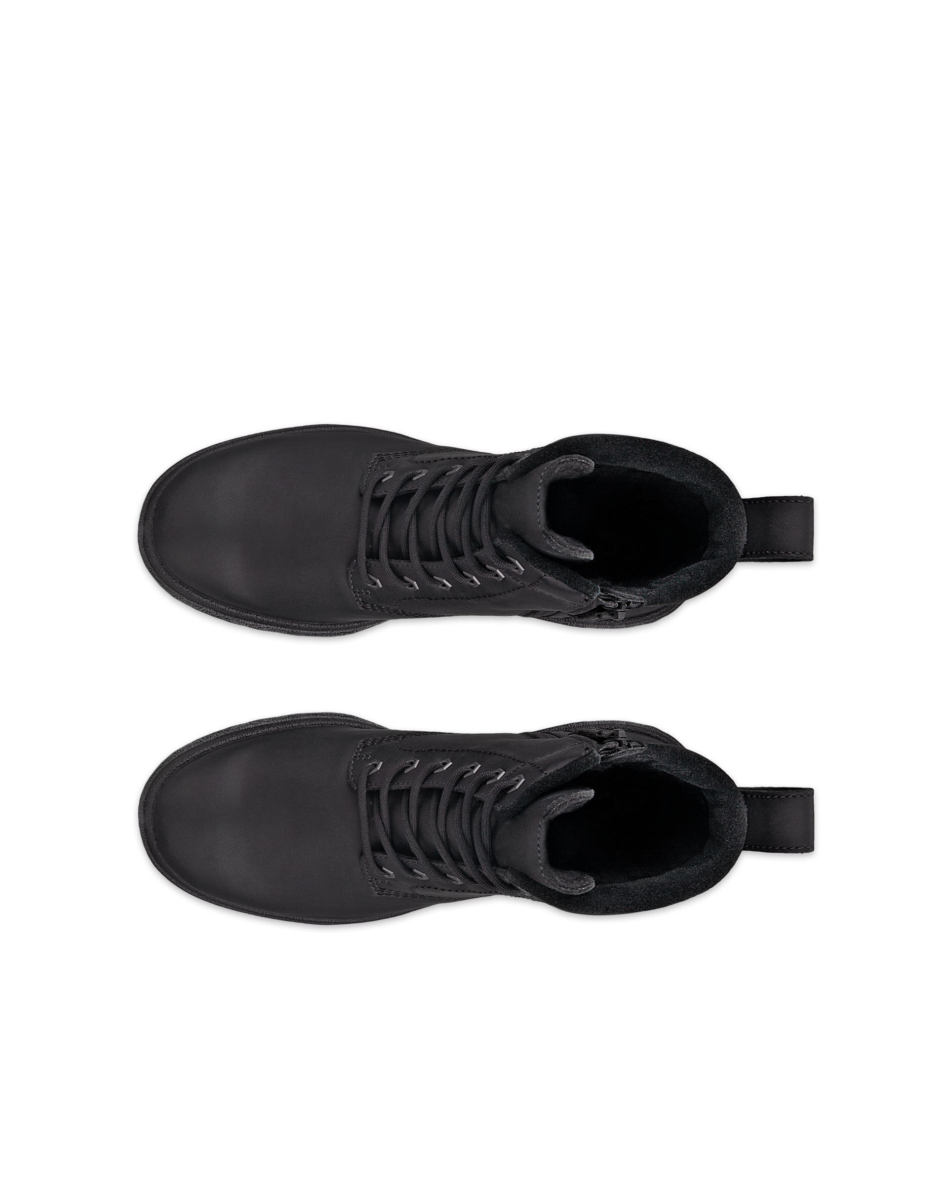 Women's ECCO® Grainer Leather Lace-Up Boot - Black - Top left pair