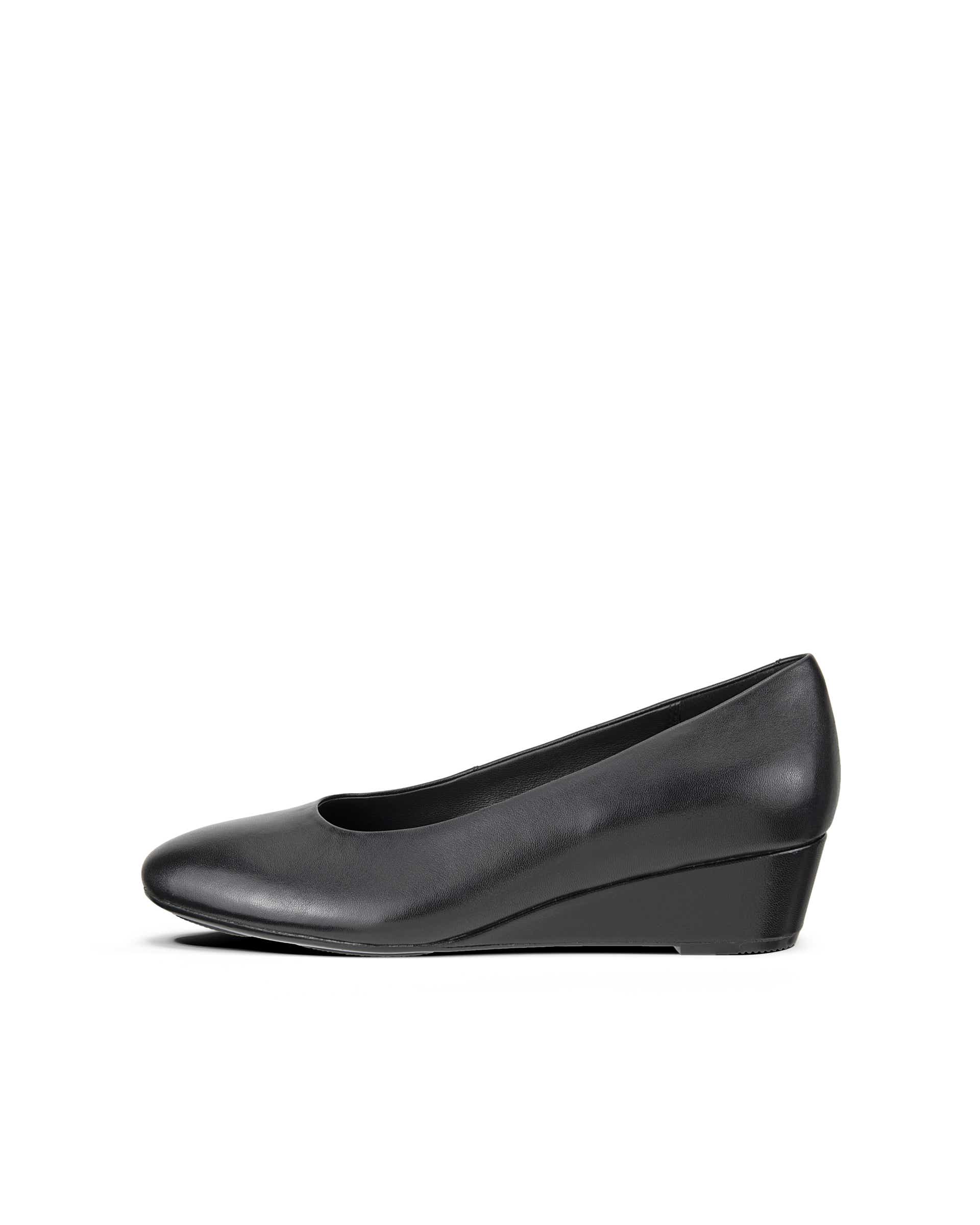 ECCO® ELEVATE WEDGE escarpins en cuir à talon carré pour femme - Noir - Outside