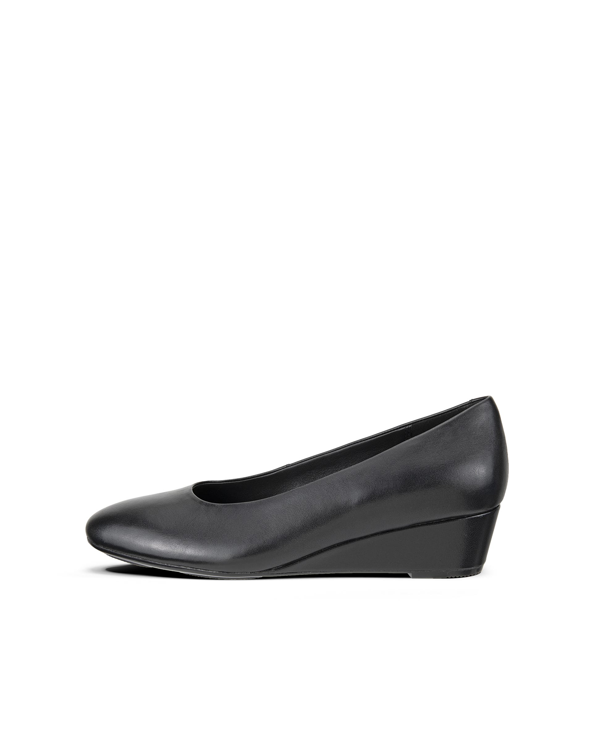 ECCO® ELEVATE WEDGE escarpins en cuir à talon carré pour femme - Noir - Outside