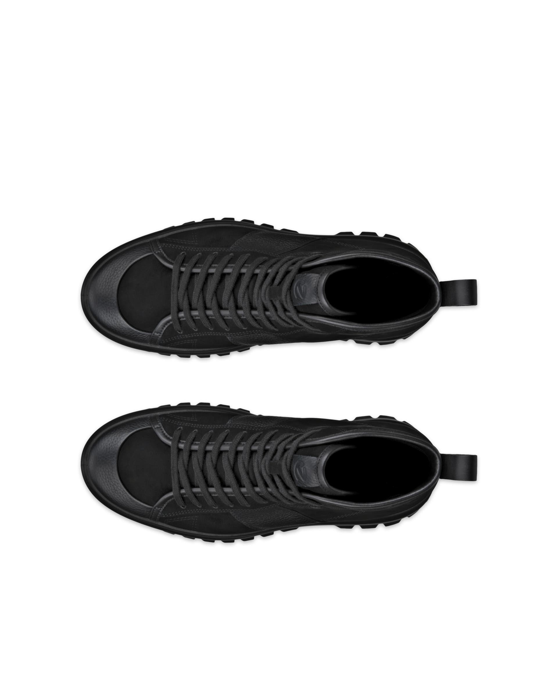 Men's ECCO® Street Ace Rugged Nubuck Gore-Tex High-Top Sneaker - Black - Top left pair