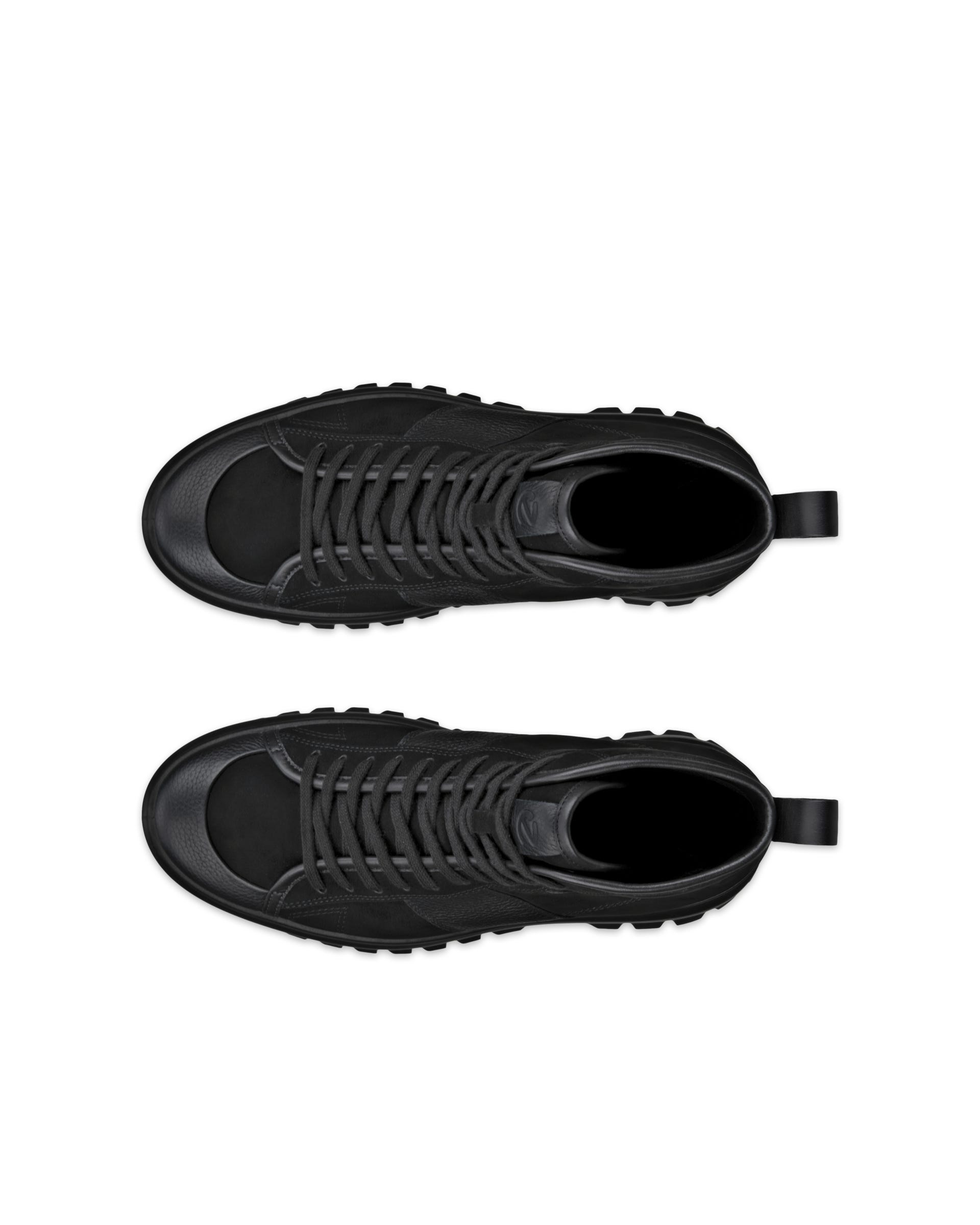 Men's ECCO® Street Ace Rugged Nubuck Gore-Tex High-Top Sneaker - Black - Top left pair