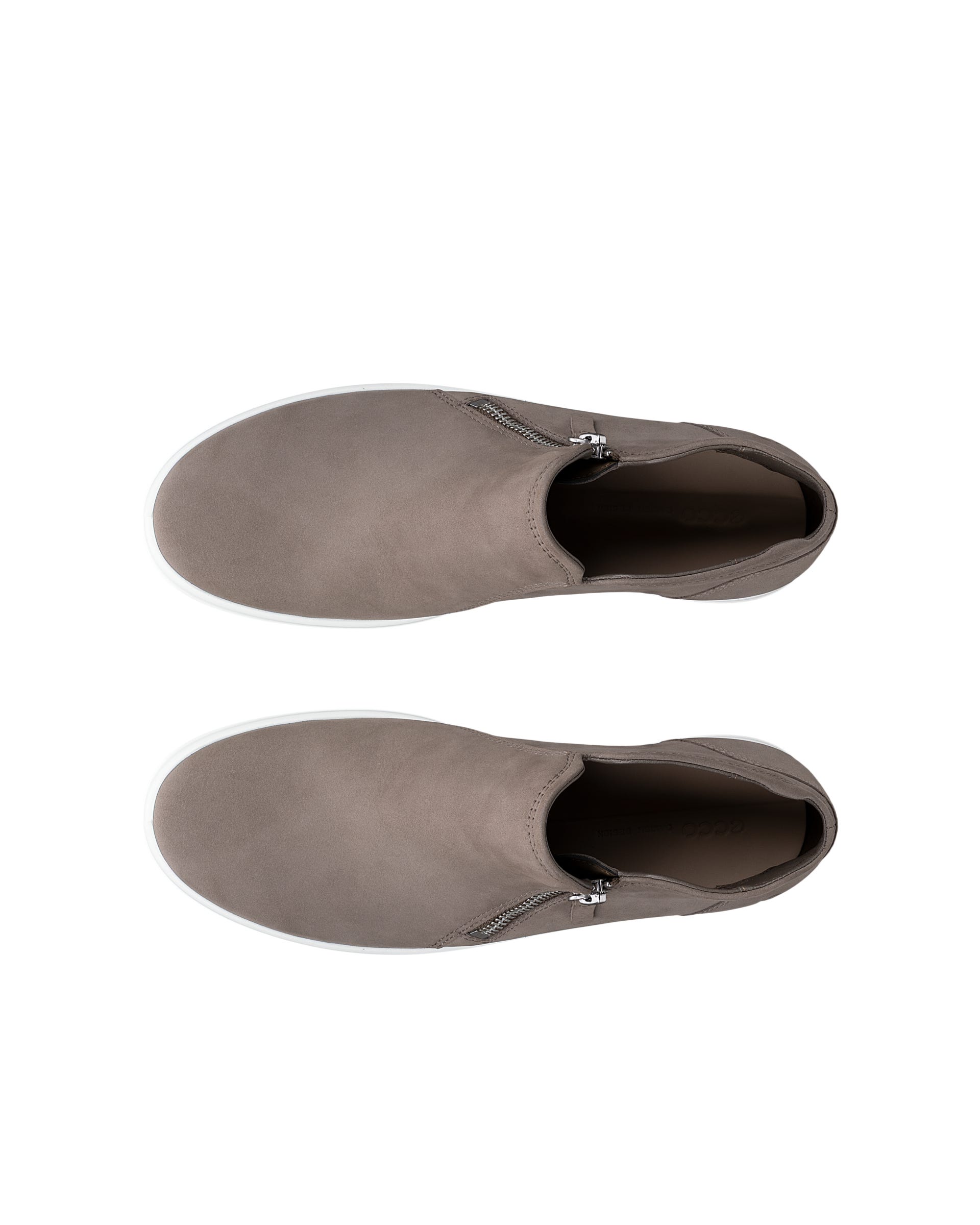 Women's ECCO® SOFT 7 Nubuck Zip Bootie - Gray - Outside