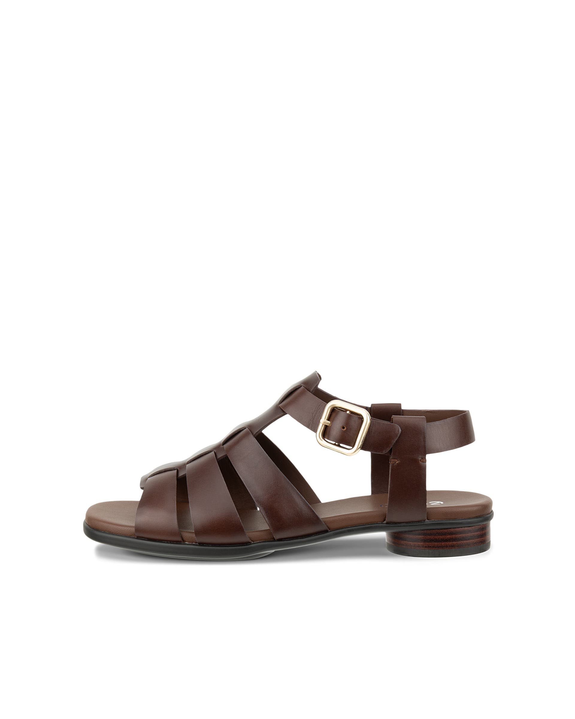 Women's ECCO® Sculpted Alba 25 Leather Fisherman Sandal - Brown - Outside