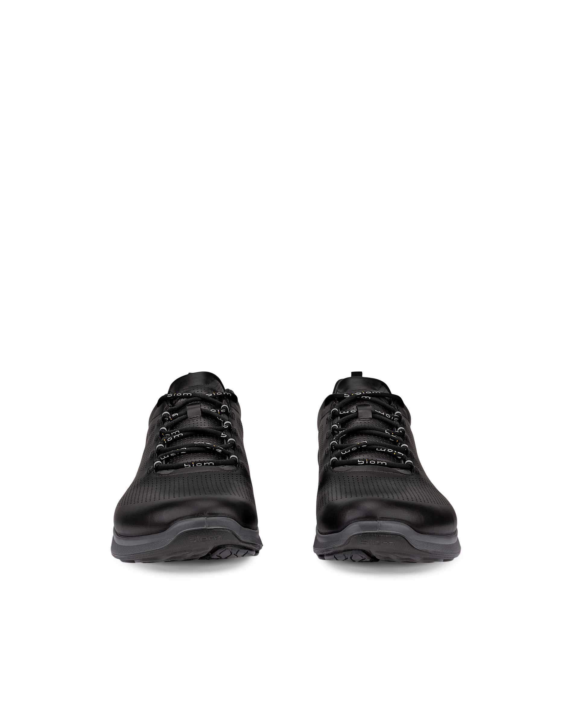 Men's ECCO® Biom Fjuel Leather Outdoor Sneaker - Black - Front pair