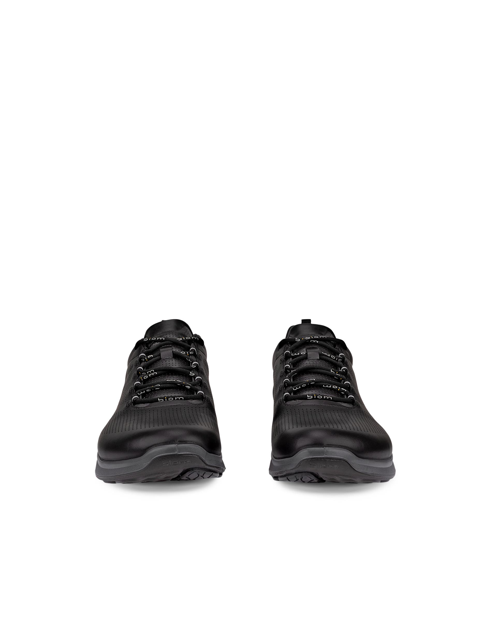 Men's ECCO® Biom Fjuel Leather Outdoor Sneaker - Black - Front pair