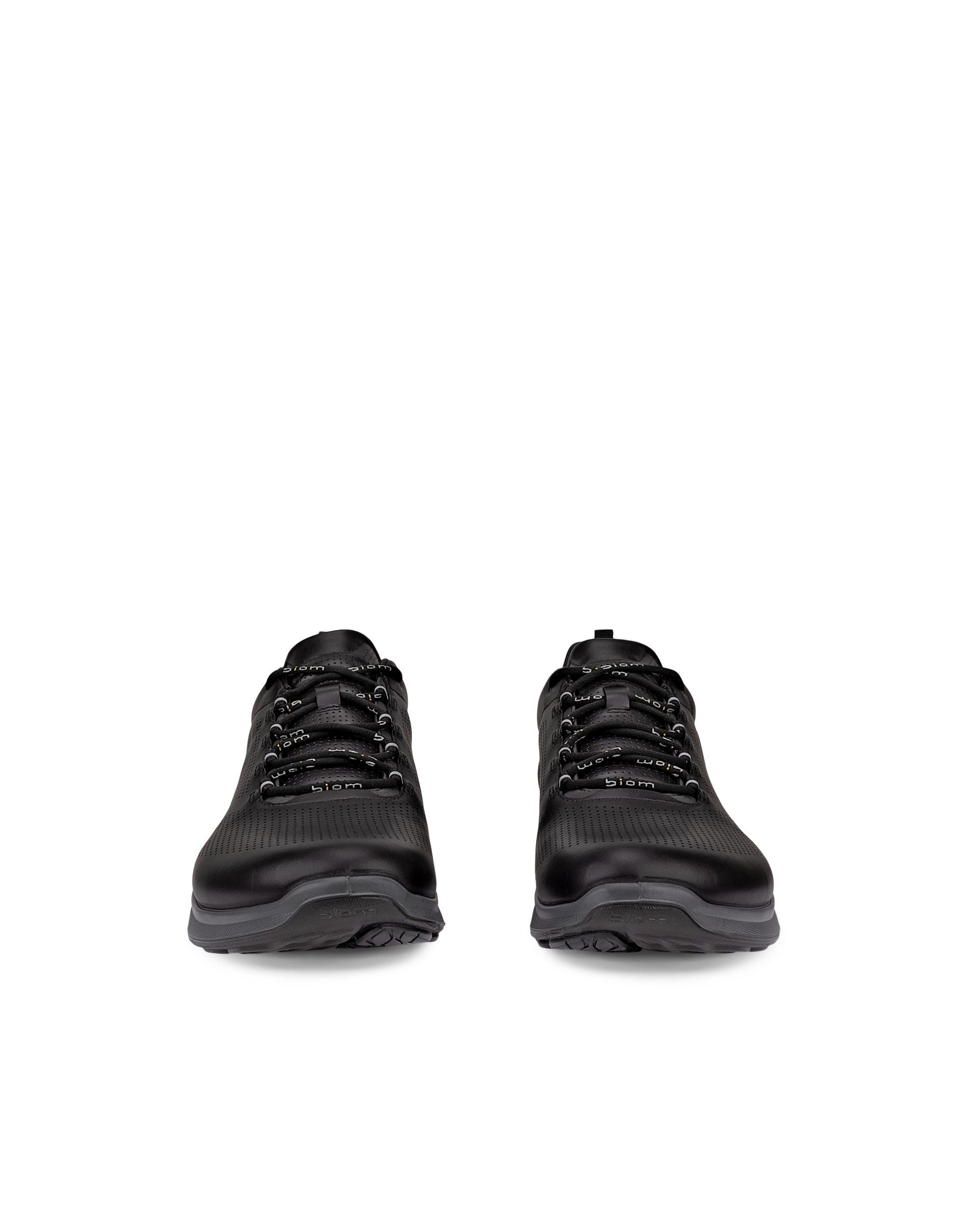 Men's ECCO® Biom Fjuel Leather Outdoor Sneaker - Black - Front pair