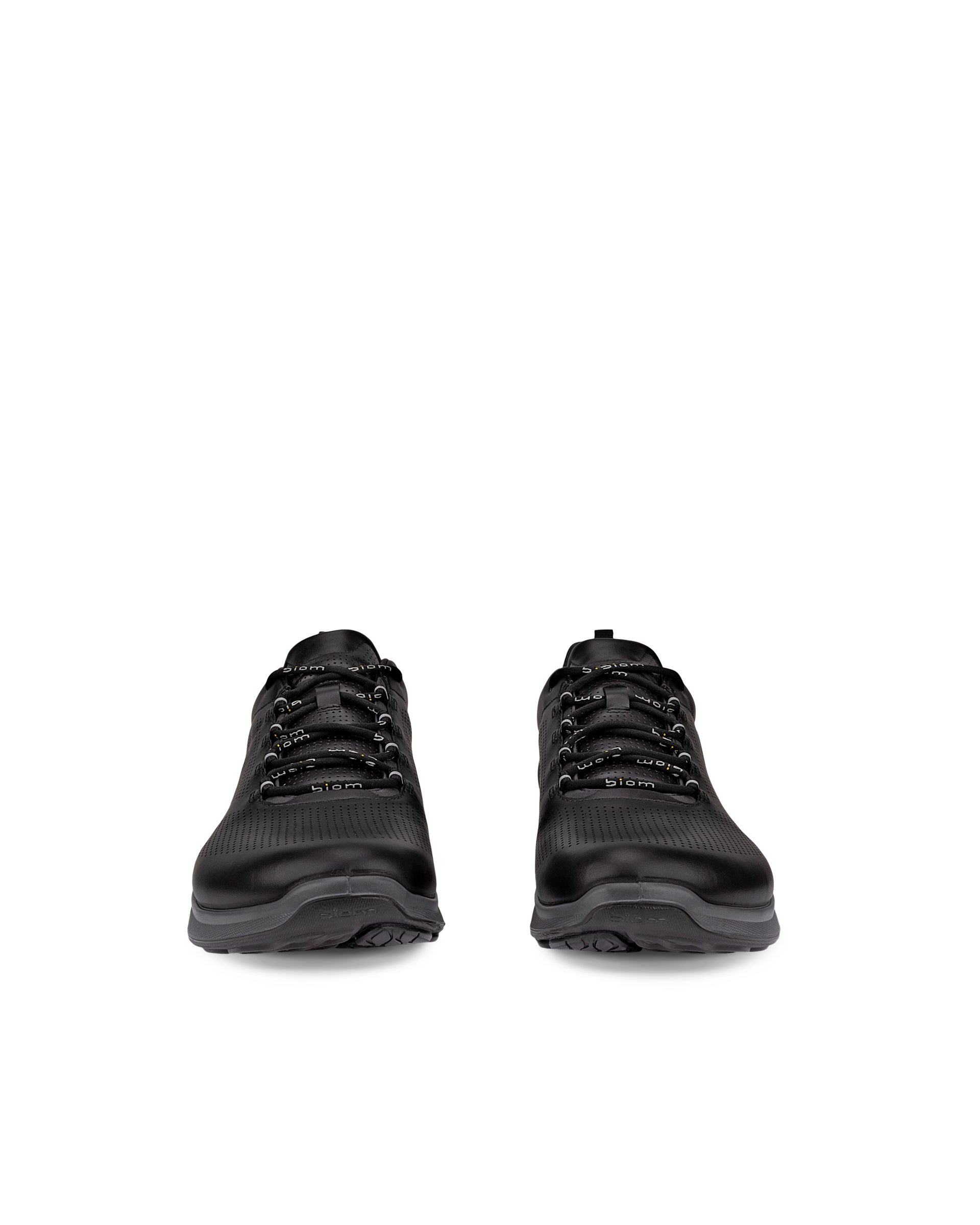 Men's ECCO® Biom Fjuel Leather Outdoor Sneaker - Black - Front pair