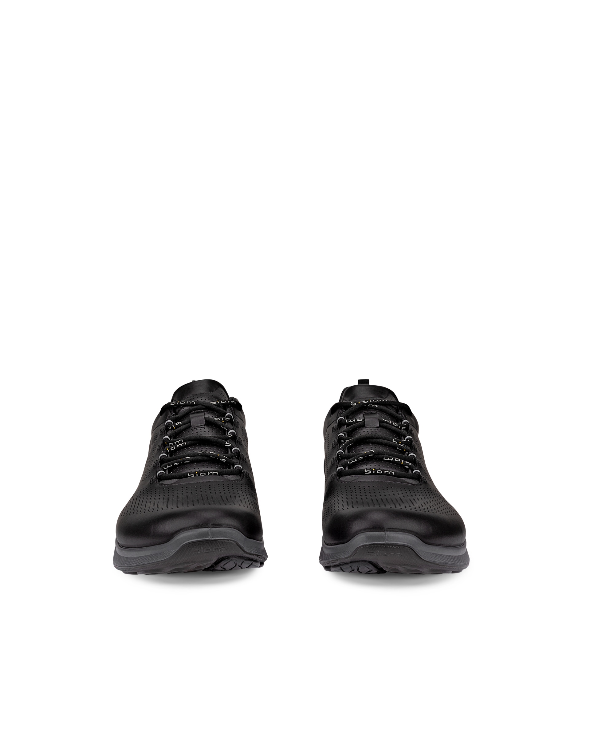 Men's ECCO® Biom Fjuel Leather Outdoor Sneaker - Black - Front pair
