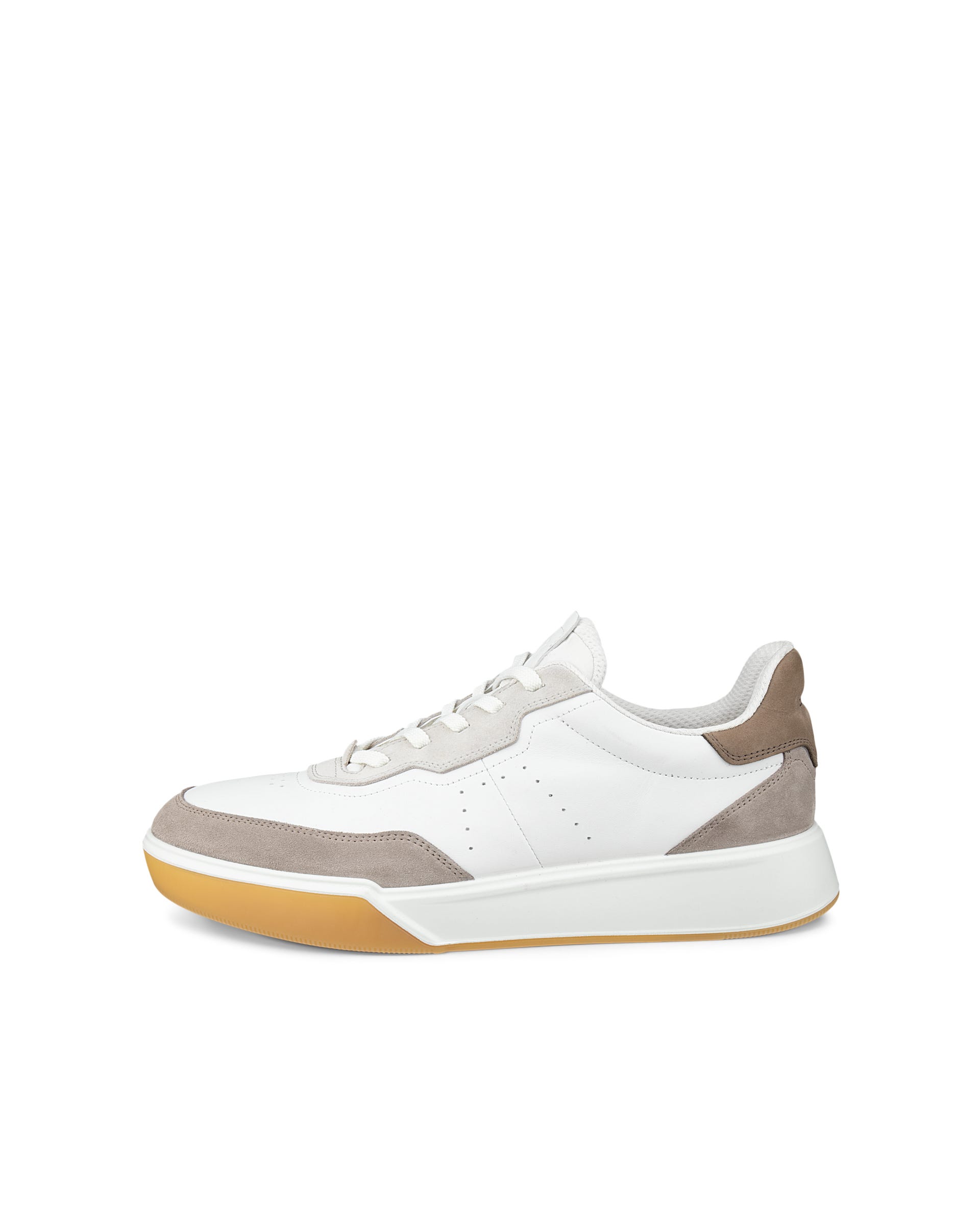 Men's ECCO® STREET COURT Leather Sneaker - White - Outside