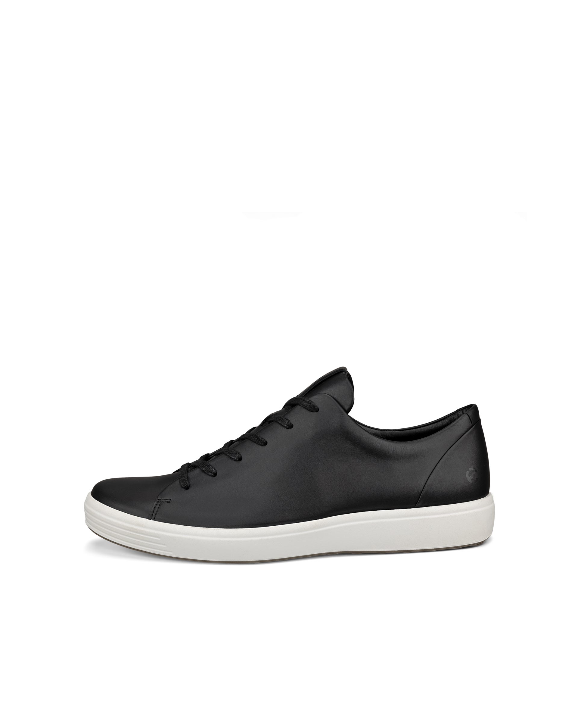 Chaussure à lacets ECCO® Soft 7 en cuir pour hommes - Noir - Outside