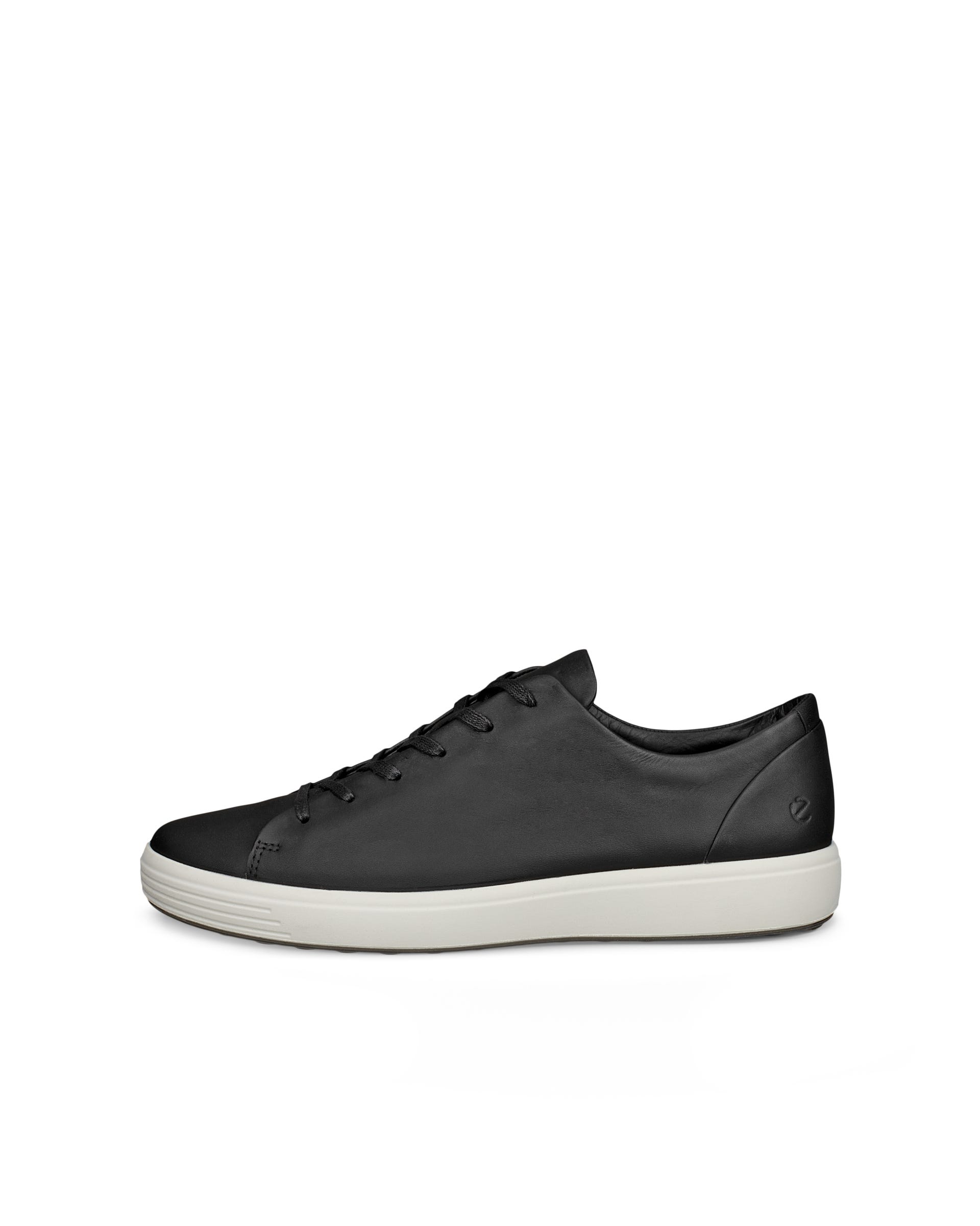 Men's ECCO® Soft 7 Leather Lace-Up Shoe - Black - Outside