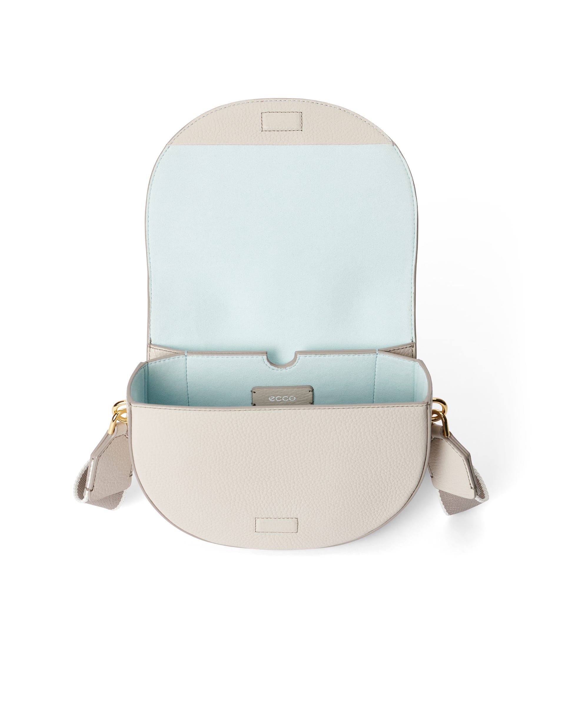 ECCO Saddle Pebbled レザーショルダーバッグ - ベージュ - Inside