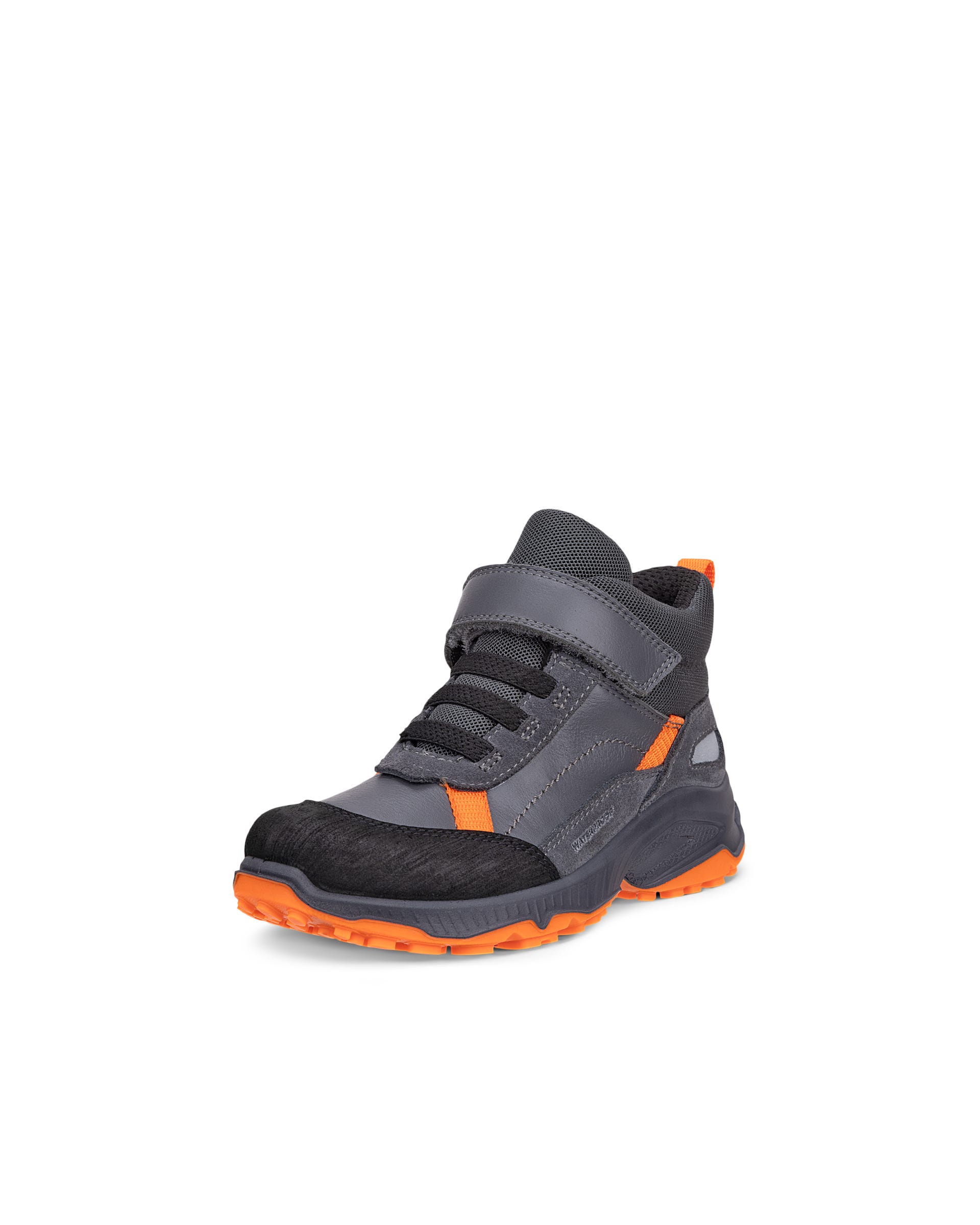 Kids' ECCO® RECEPTOR XP K Leather Outdoor Ankle Boot - Grey - Outside