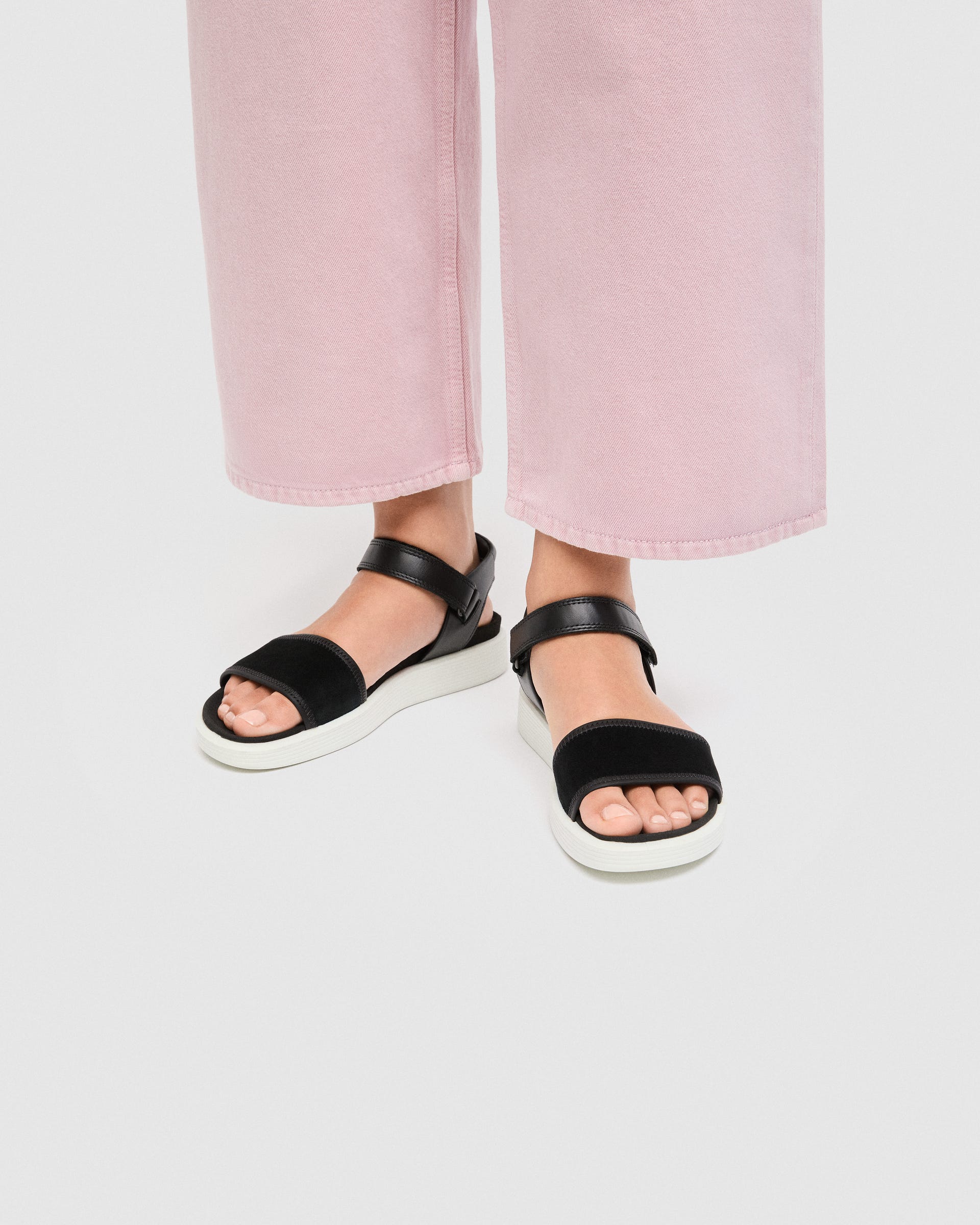 ECCO SOFT WOMEN'S 2-STRAP SANDAL - Black - Lifestyle image-1