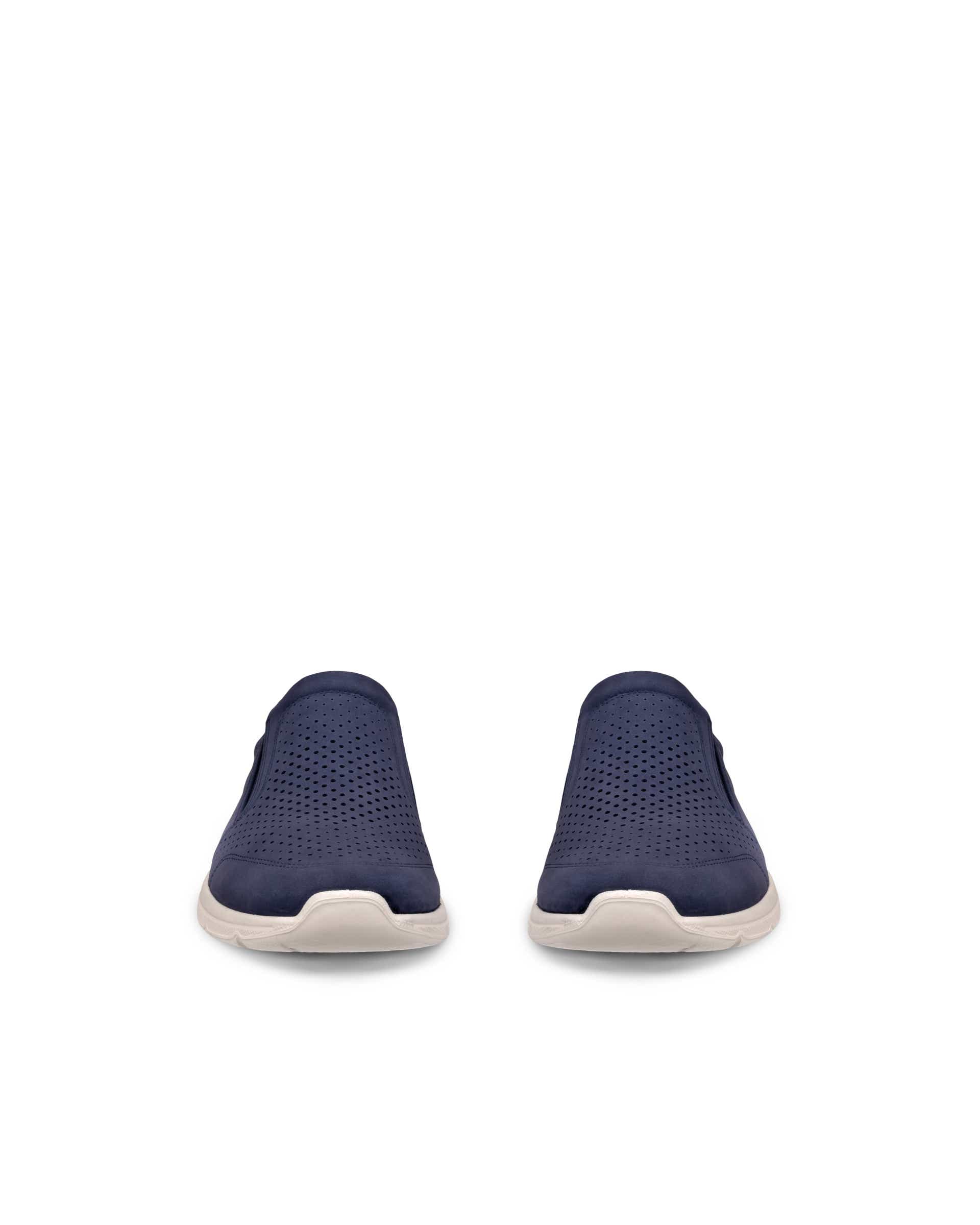 ECCO® Irving chaussures sans lacet en nubuck pour homme - Bleu - Front pair