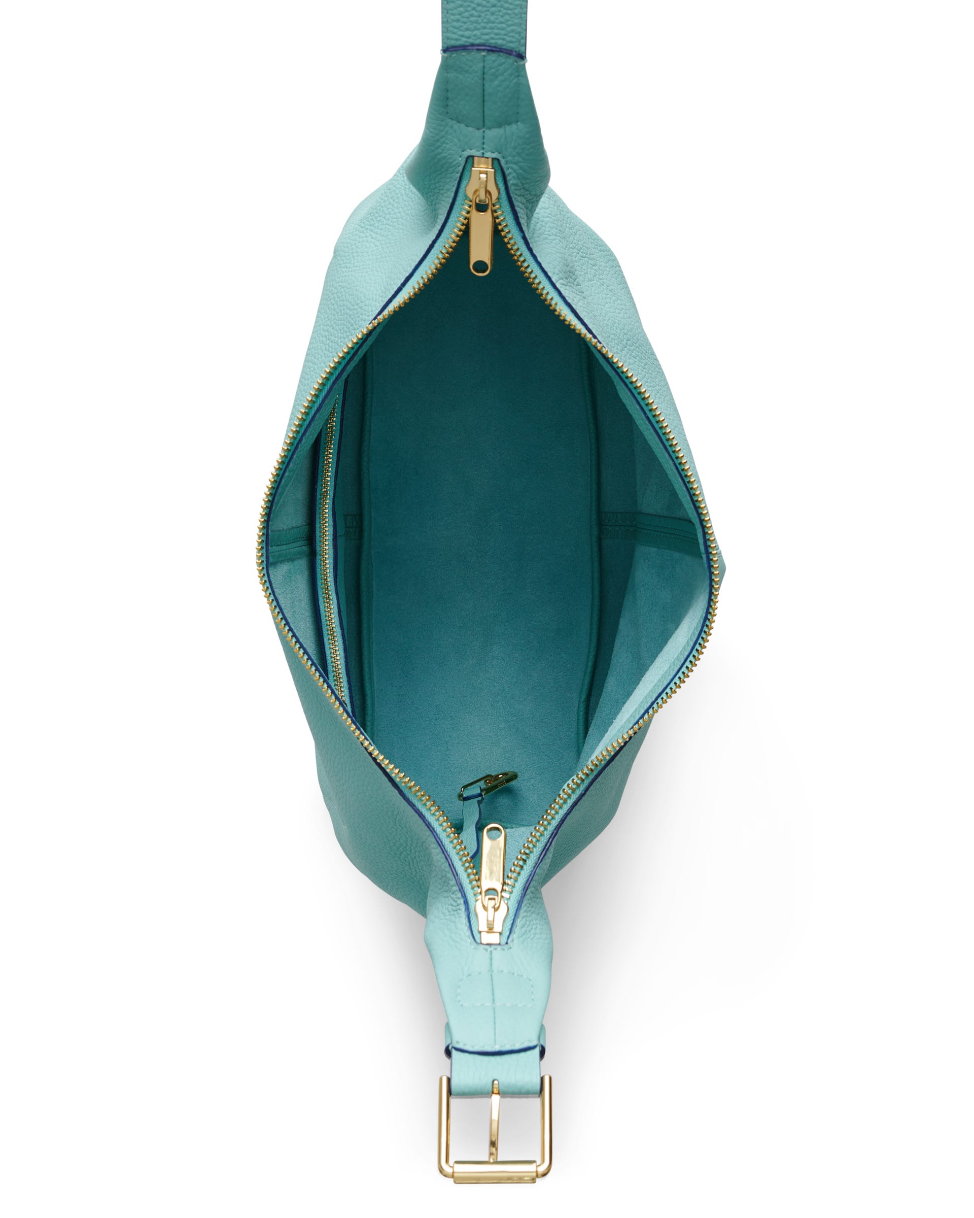 ECCO® Soft Medium Pebbled Leather Hobo Bag - Blue - Birdeye