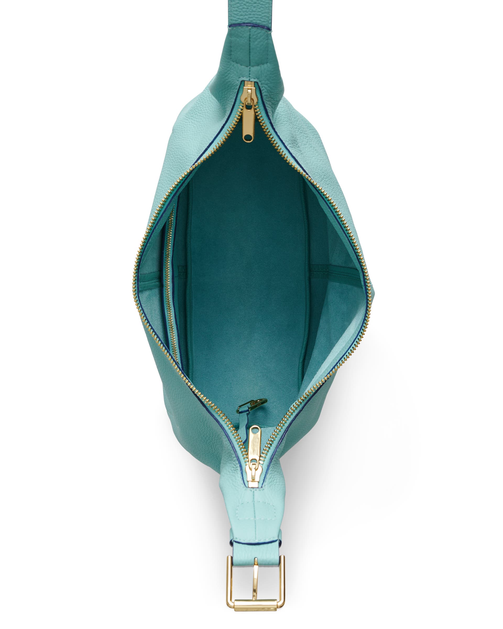 ECCO® Soft Medium Pebbled Leather Hobo Bag - Blue - Birdeye