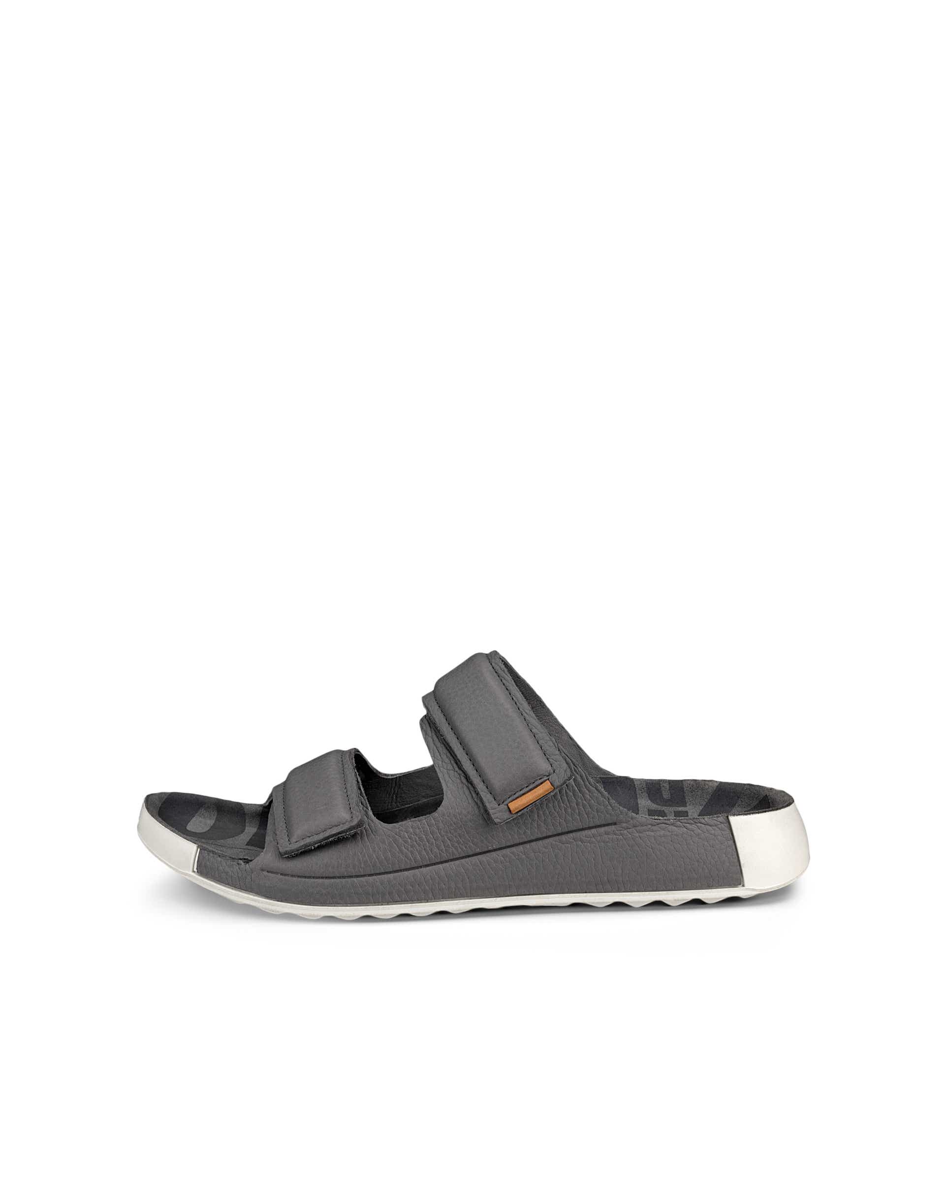 ECCO Cozmo Sandal 60 メンズ レザー2ストラップサンダル - グレー - Outside