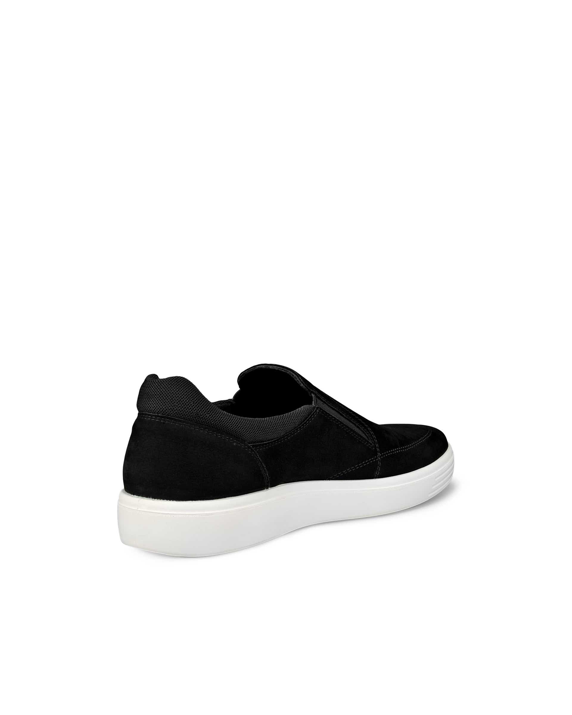 ECCO® CLASSIC SNEAKER chaussures sans lacet en nubuck pour homme - Noir - Back