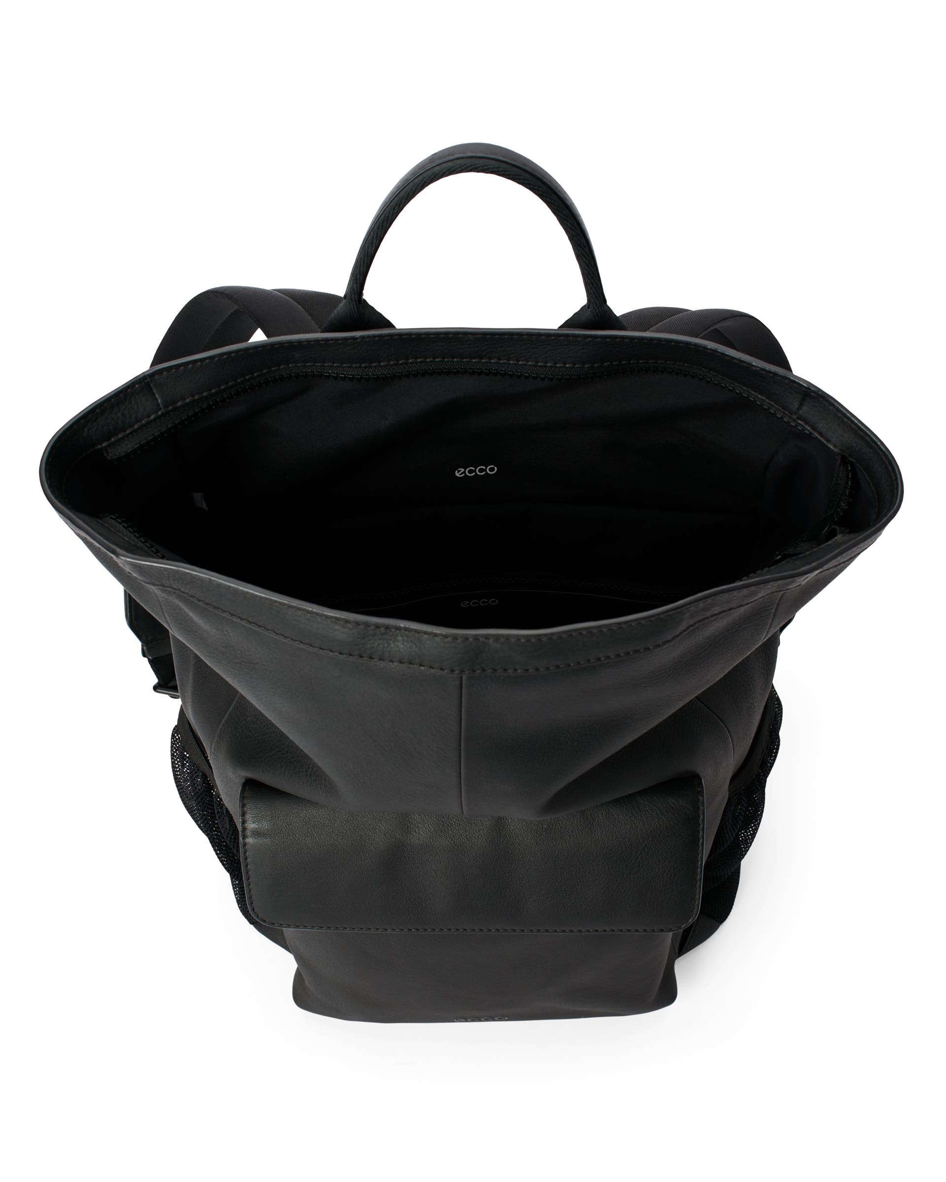 ECCO Square Pack Trapeze レザーバックパック - ブラック - Inside