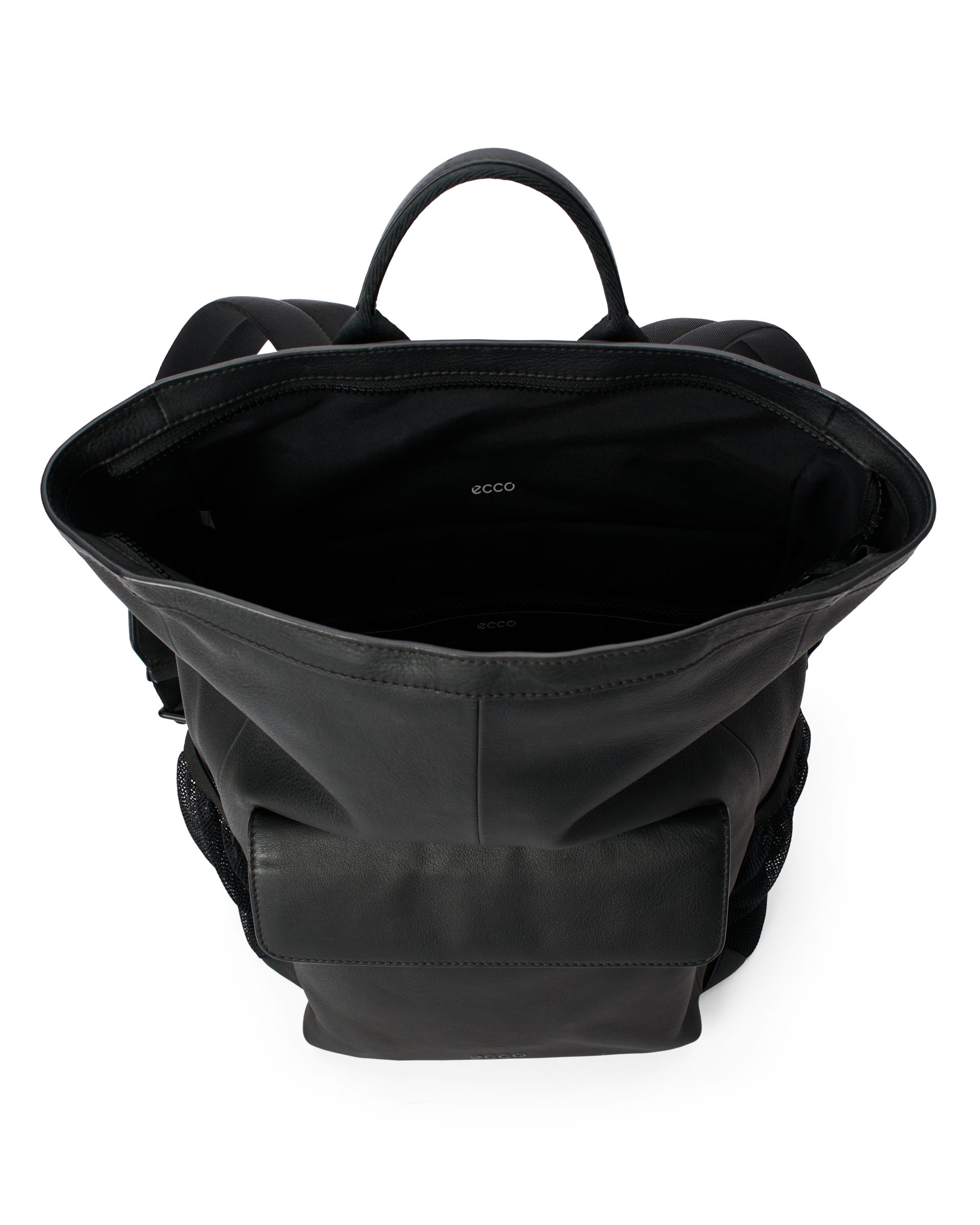 ECCO Square Pack Trapeze レザーバックパック - ブラック - Inside