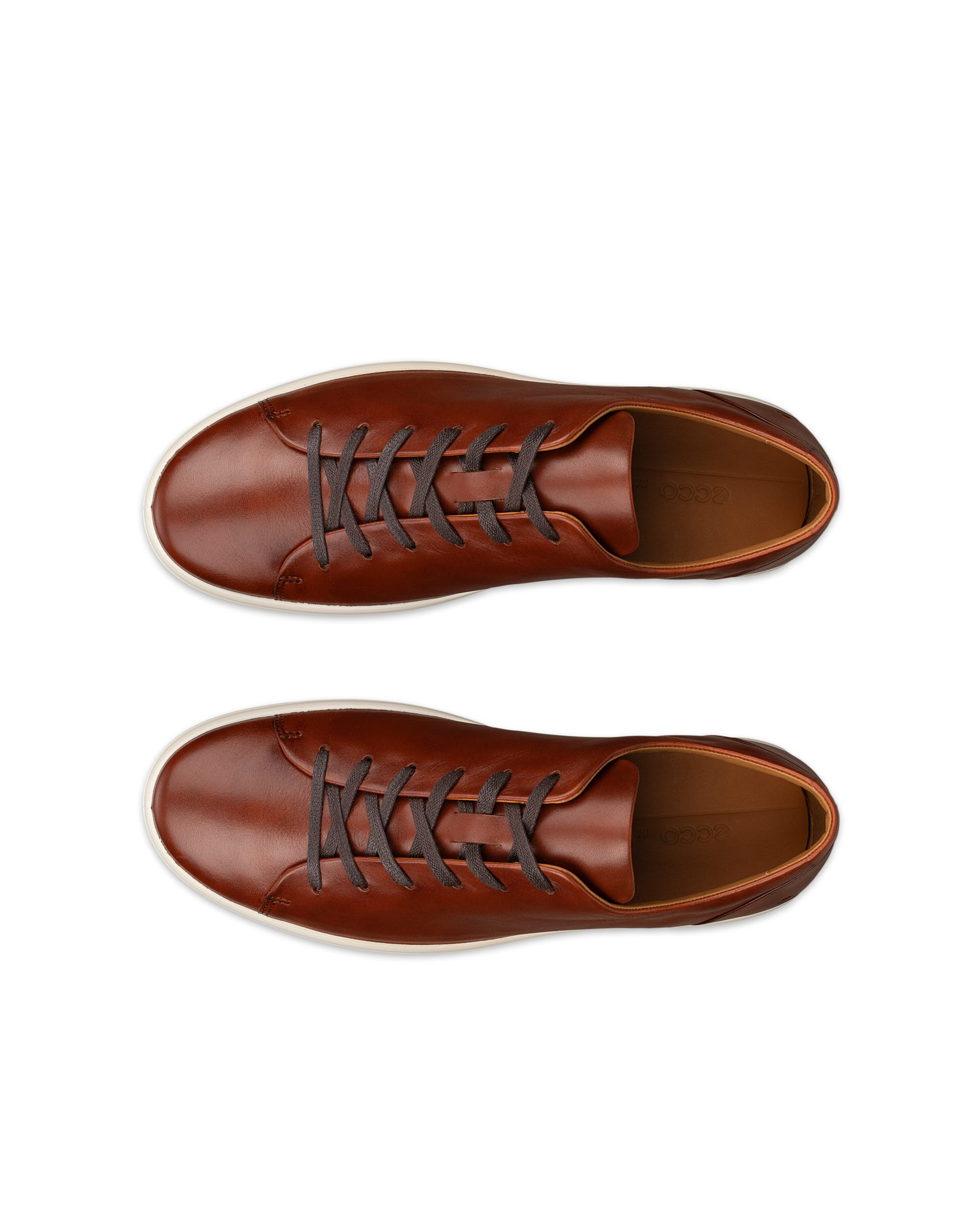 Men's ECCO® Soft 7 Leather Lace-Up Shoe - Brown - Outside