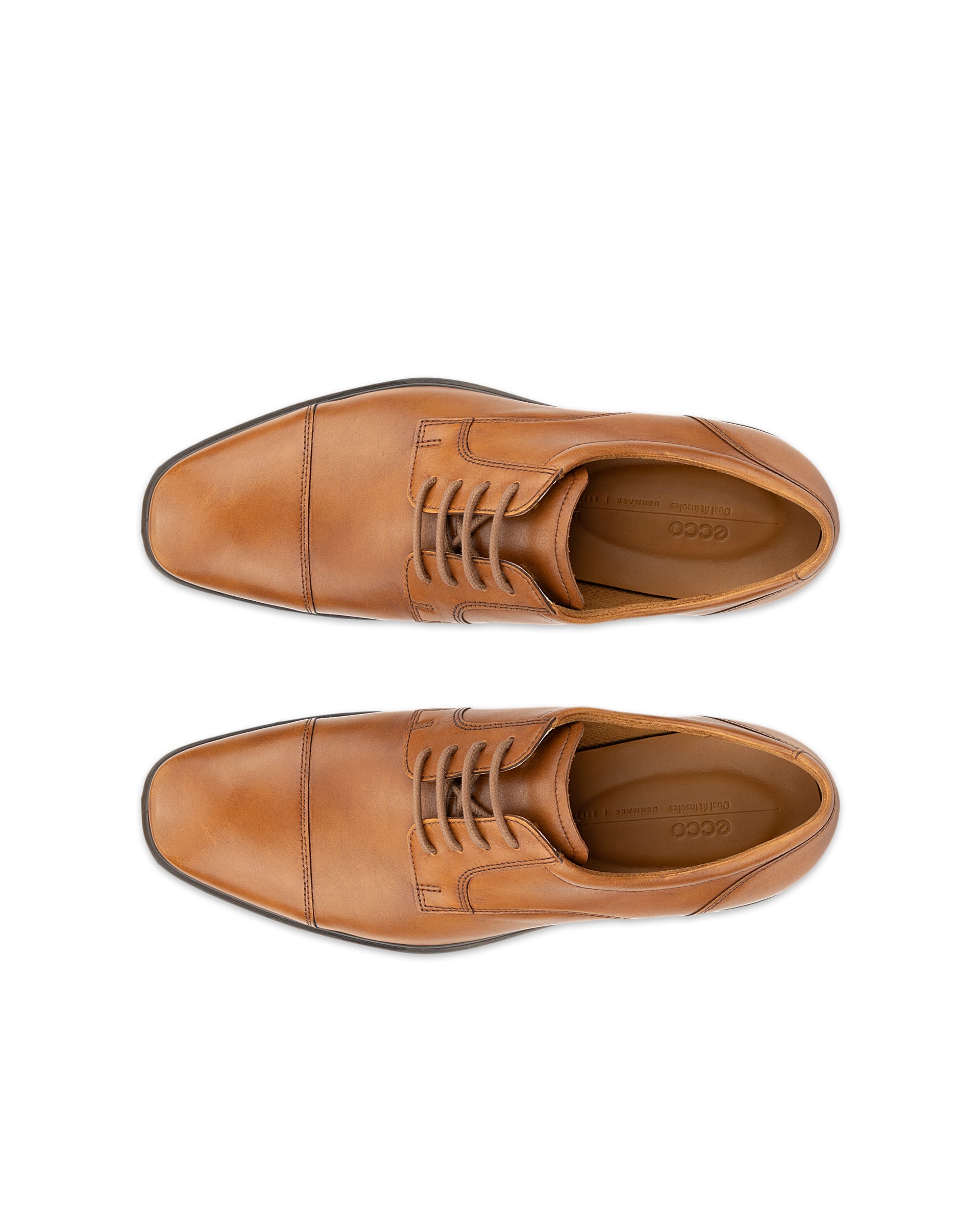 Men's ECCO® Metropole Milan Leather Derby Shoe - Brown - Top left pair