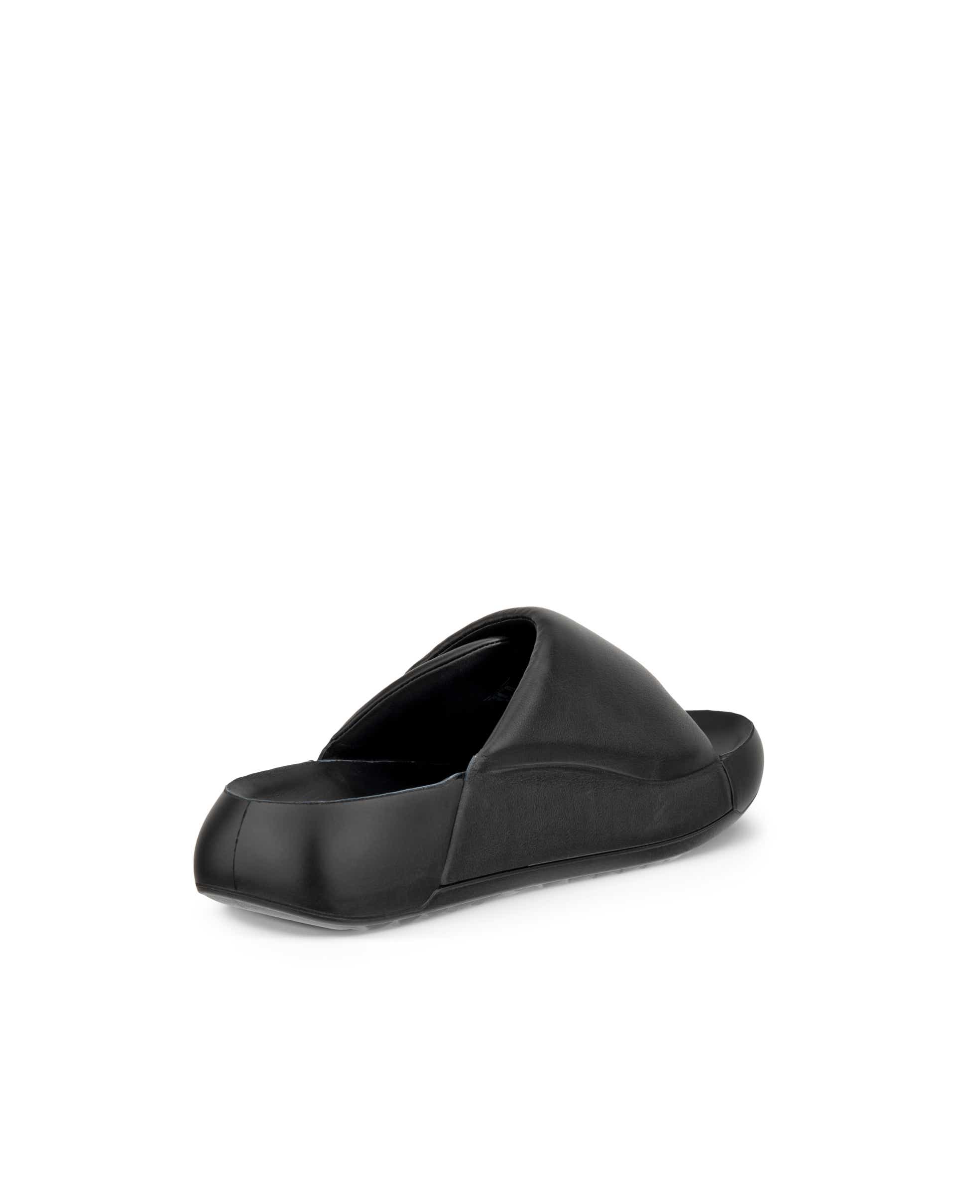Women's ECCO® Cozmo Platform Leather Two Strap Sandal - Black - Back