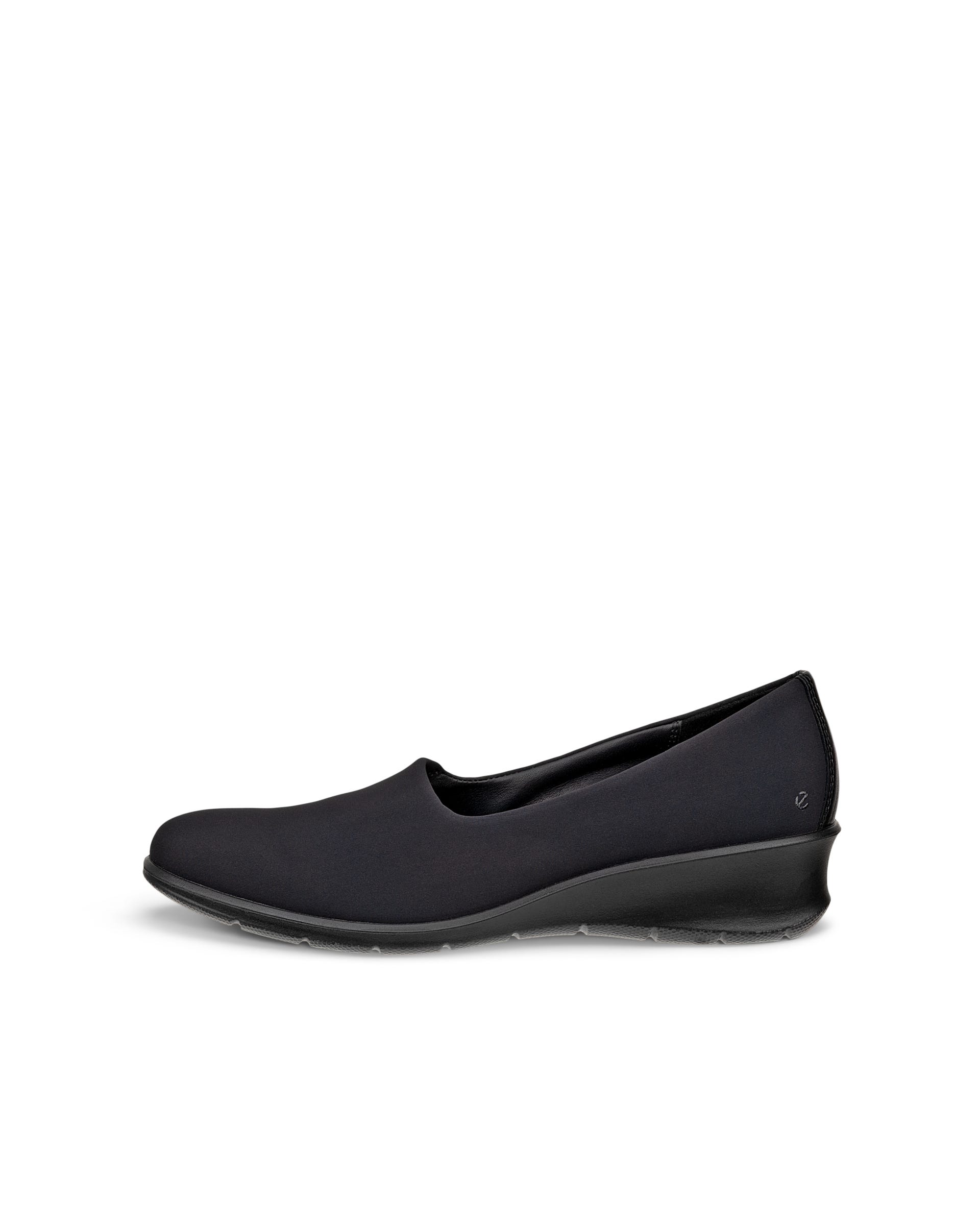 Women's ECCO® Felicia Stretch Textile Wedge Slip-On - Black - Outside