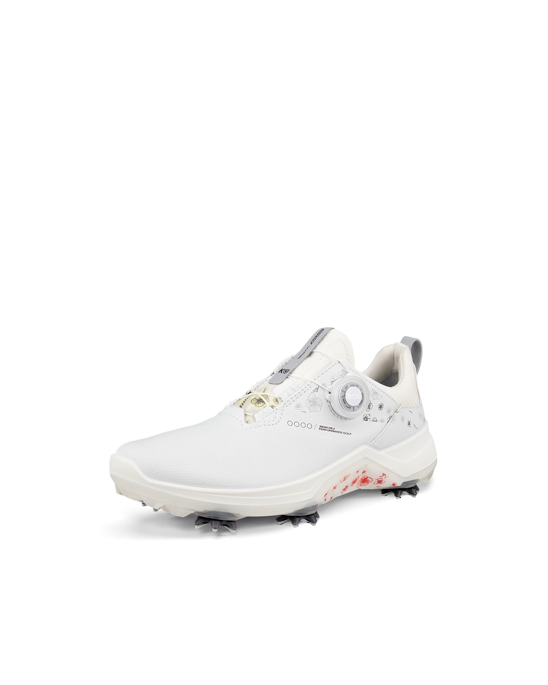 Ladies ECCO® Golf Biom G5 Leather Gore-Tex Cleats - White - Main