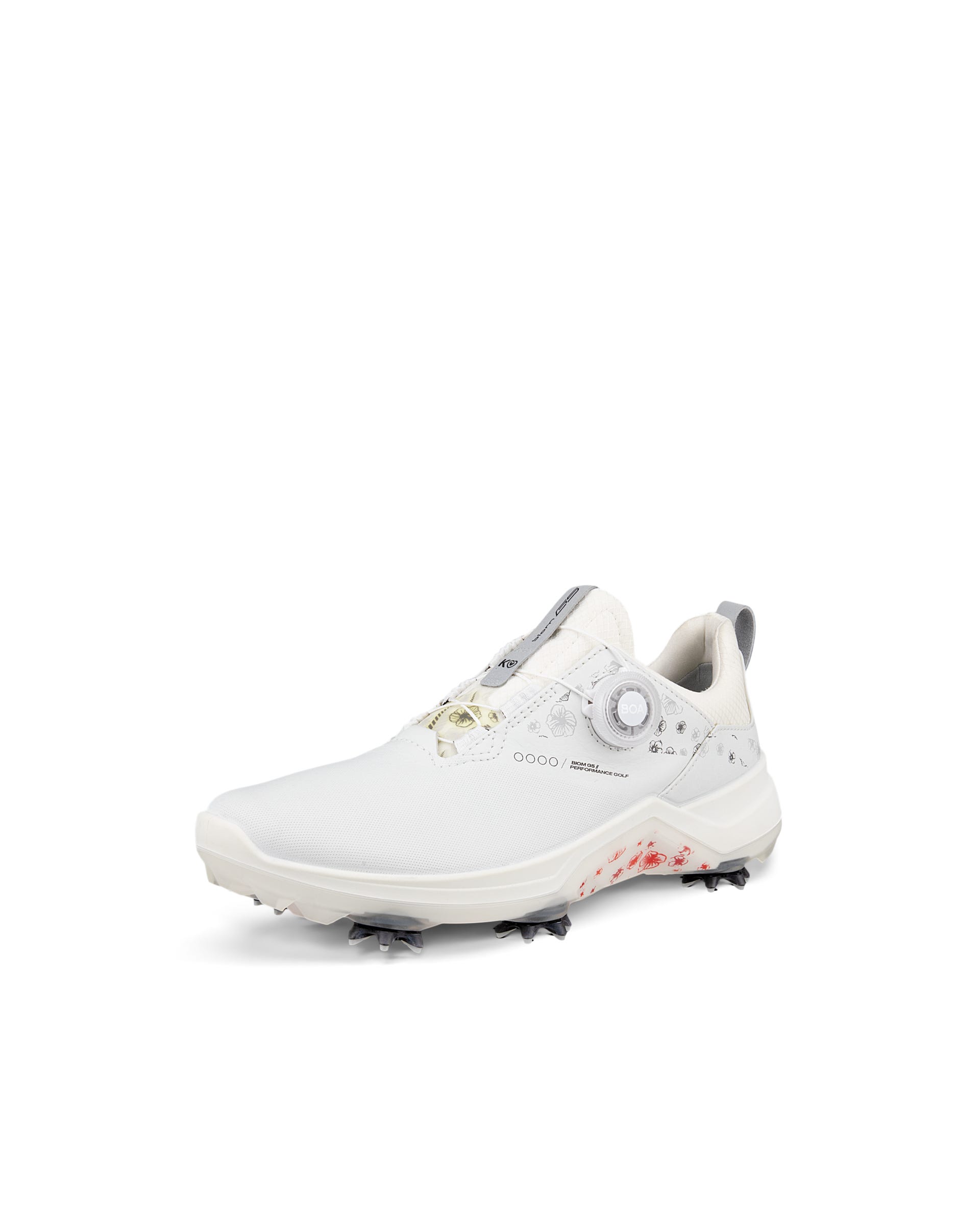 Ladies ECCO® Golf Biom G5 Leather Gore-Tex Cleats - White - Main