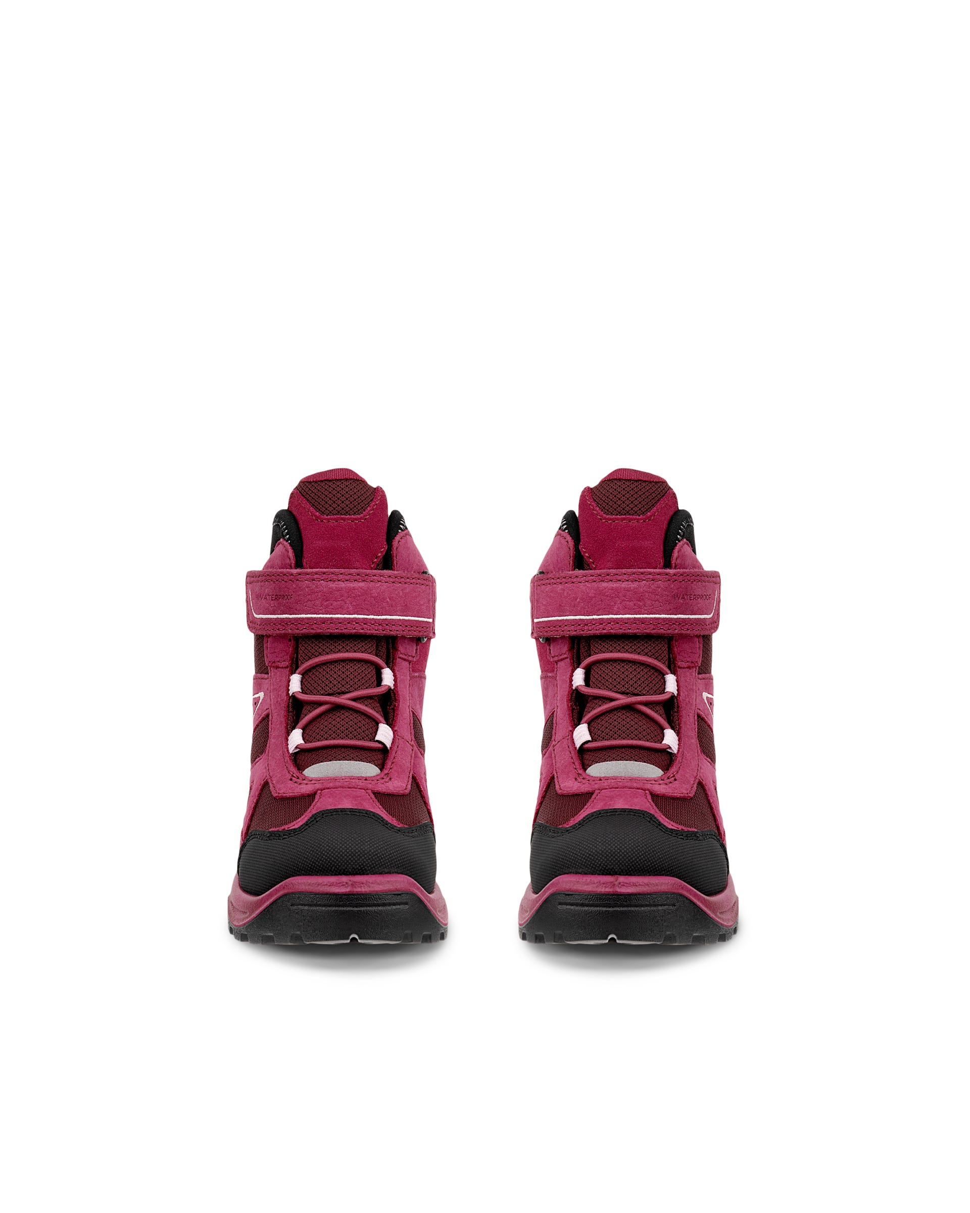 Kids' ECCO® SNOW MOUNTAIN Nubuck Waterproof Winter Boot - Red - Front pair