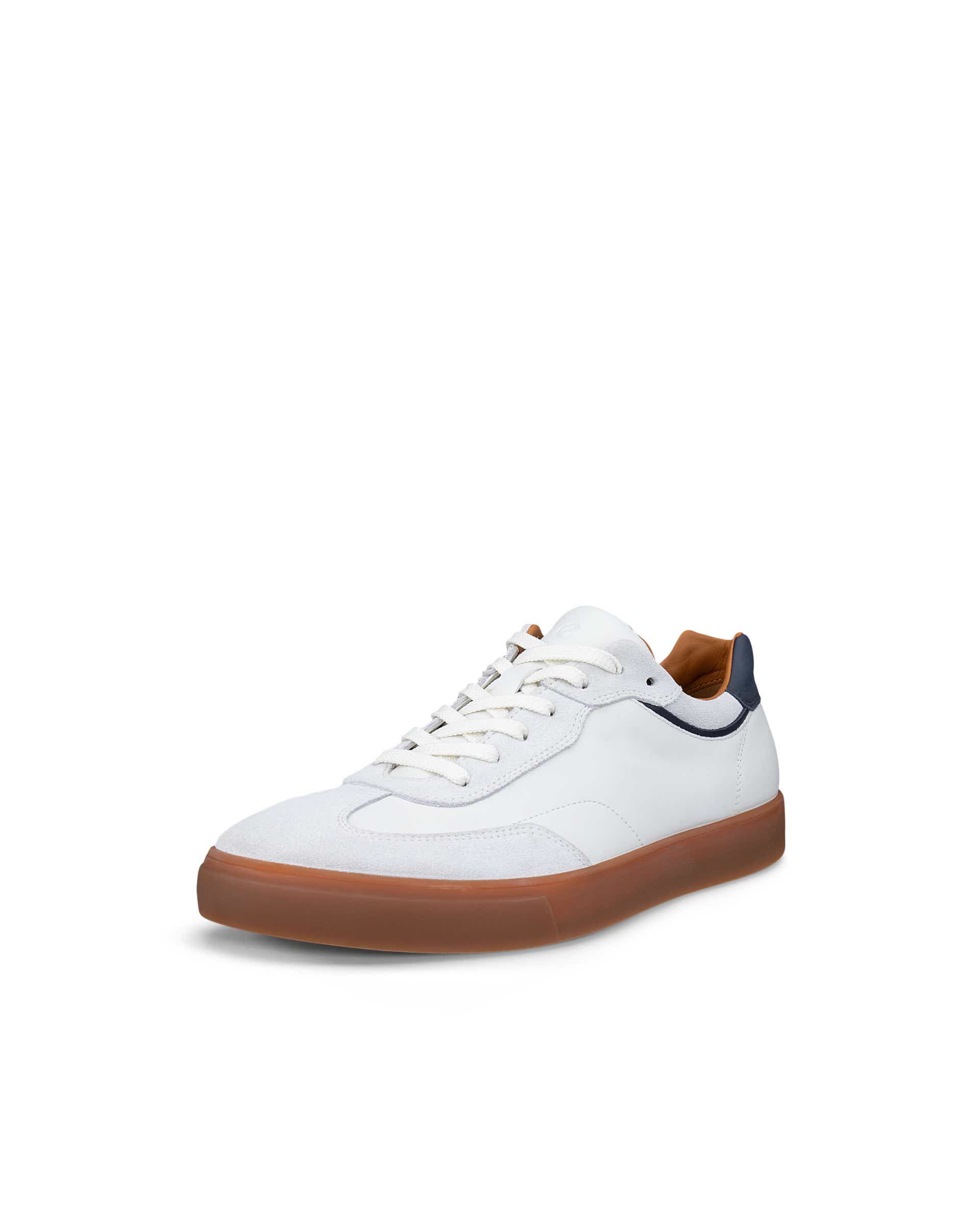 Men's ECCO® SOFT 10 Leather Trainer - White - Main