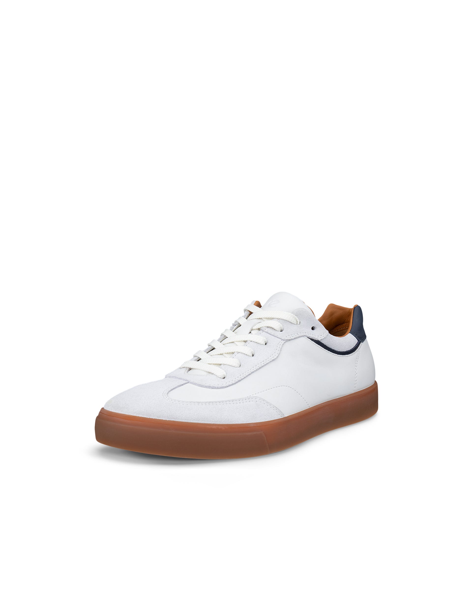 Men's ECCO® SOFT 10 Leather Trainer - White - Main