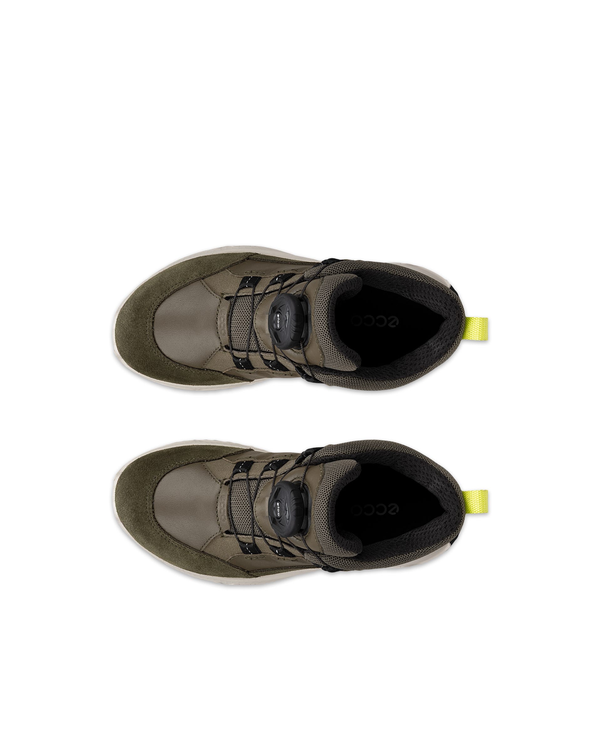 Botas impermeáveis caminhada meio cano couro criança ECCO® RECEPTOR XP K - Verde - Outside
